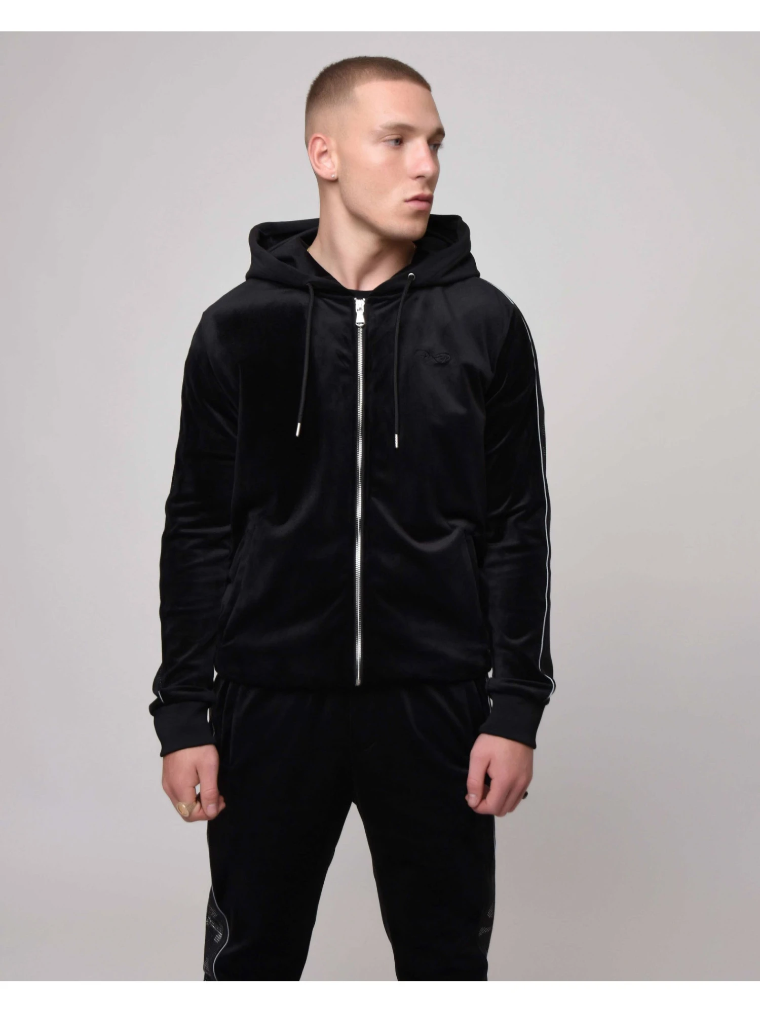 Veste à Capuche Bande Logo Strass – Image 3