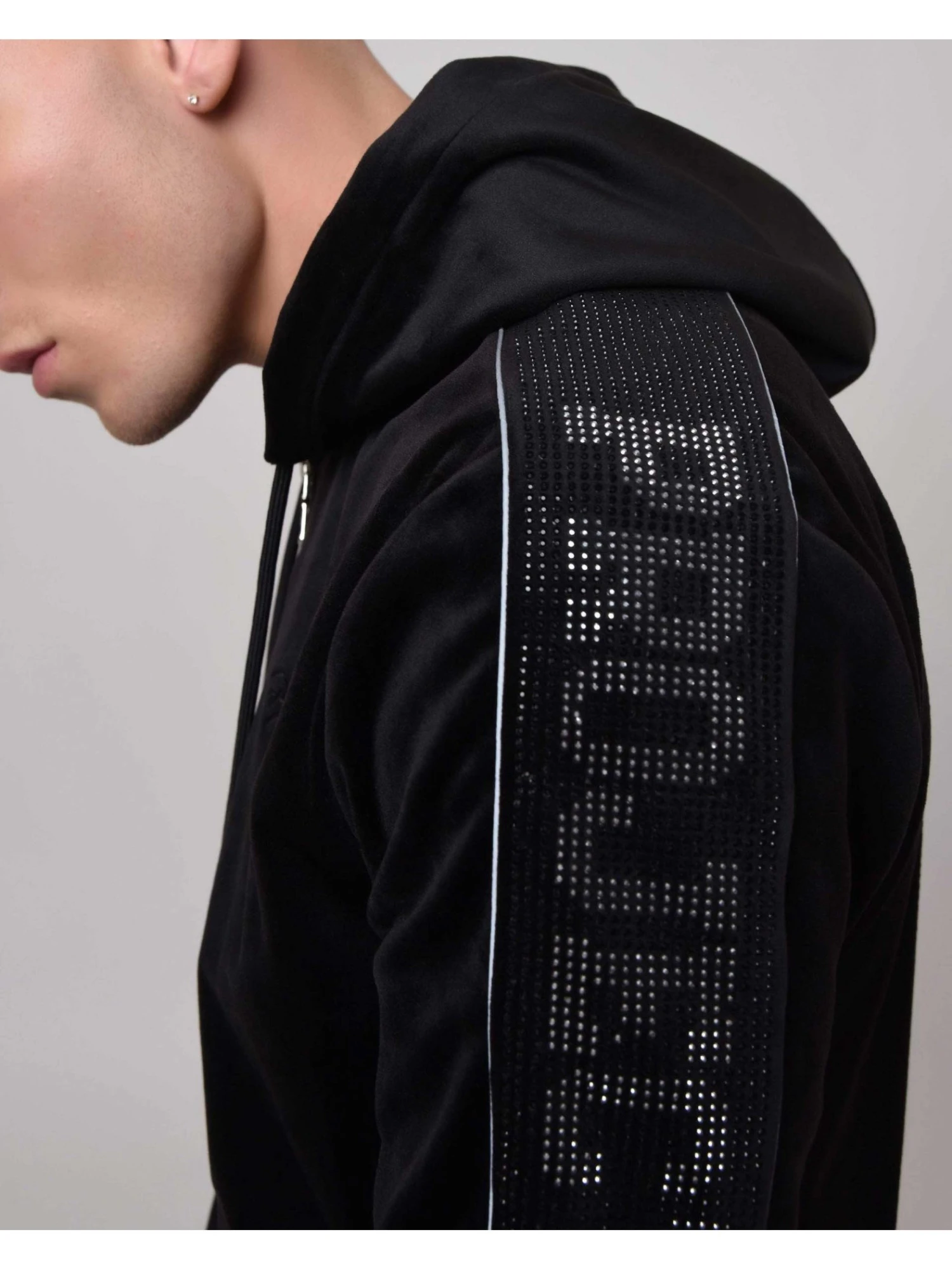 Veste à Capuche Bande Logo Strass – Image 4