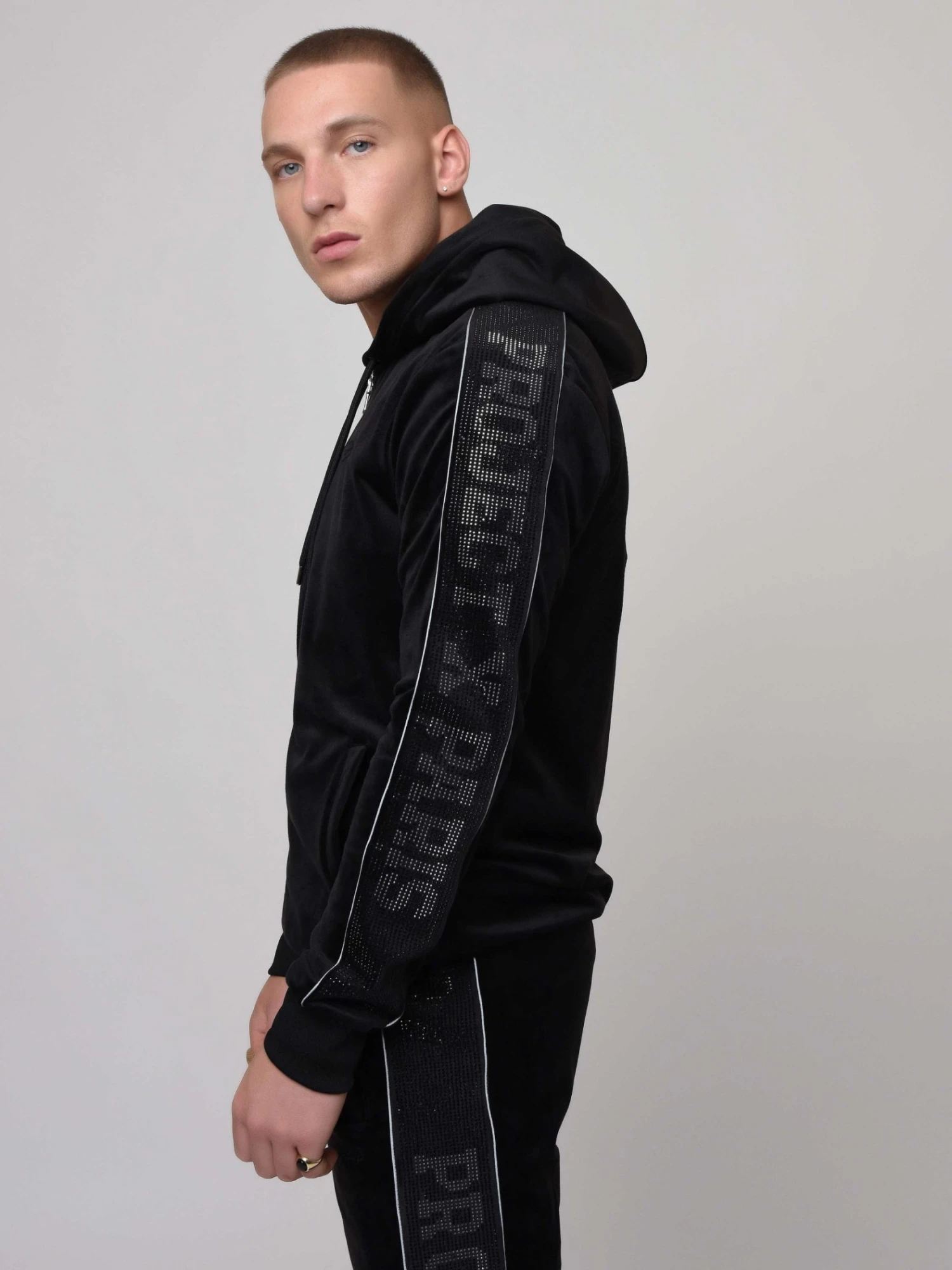 Veste à Capuche Bande Logo Strass – Image 6