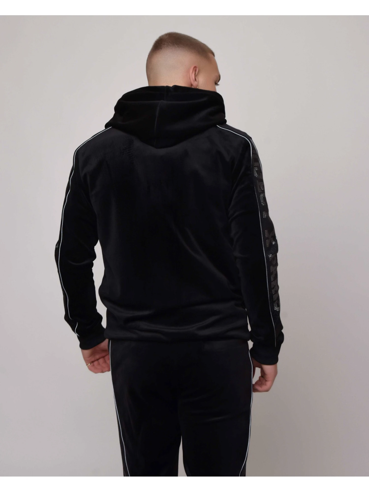 Veste Ă Capuche Bande Logo Strass