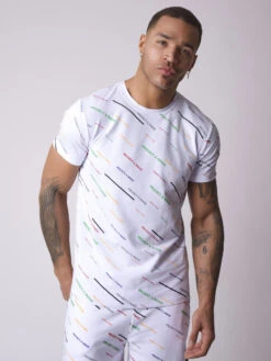 Tee-shirt Imprimé Logo All Over Diagonale