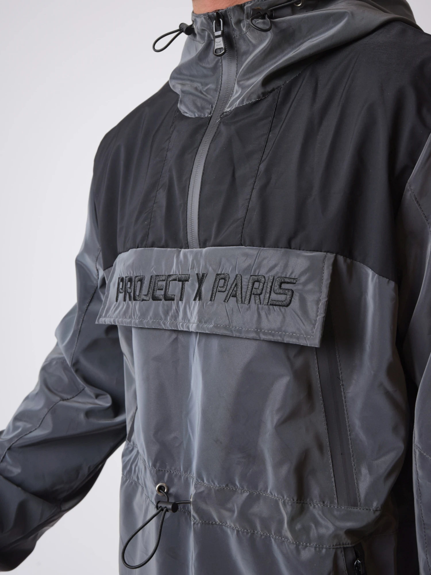 Coupe-vent à Capuche Réfléchissant Pétrole – Image 3