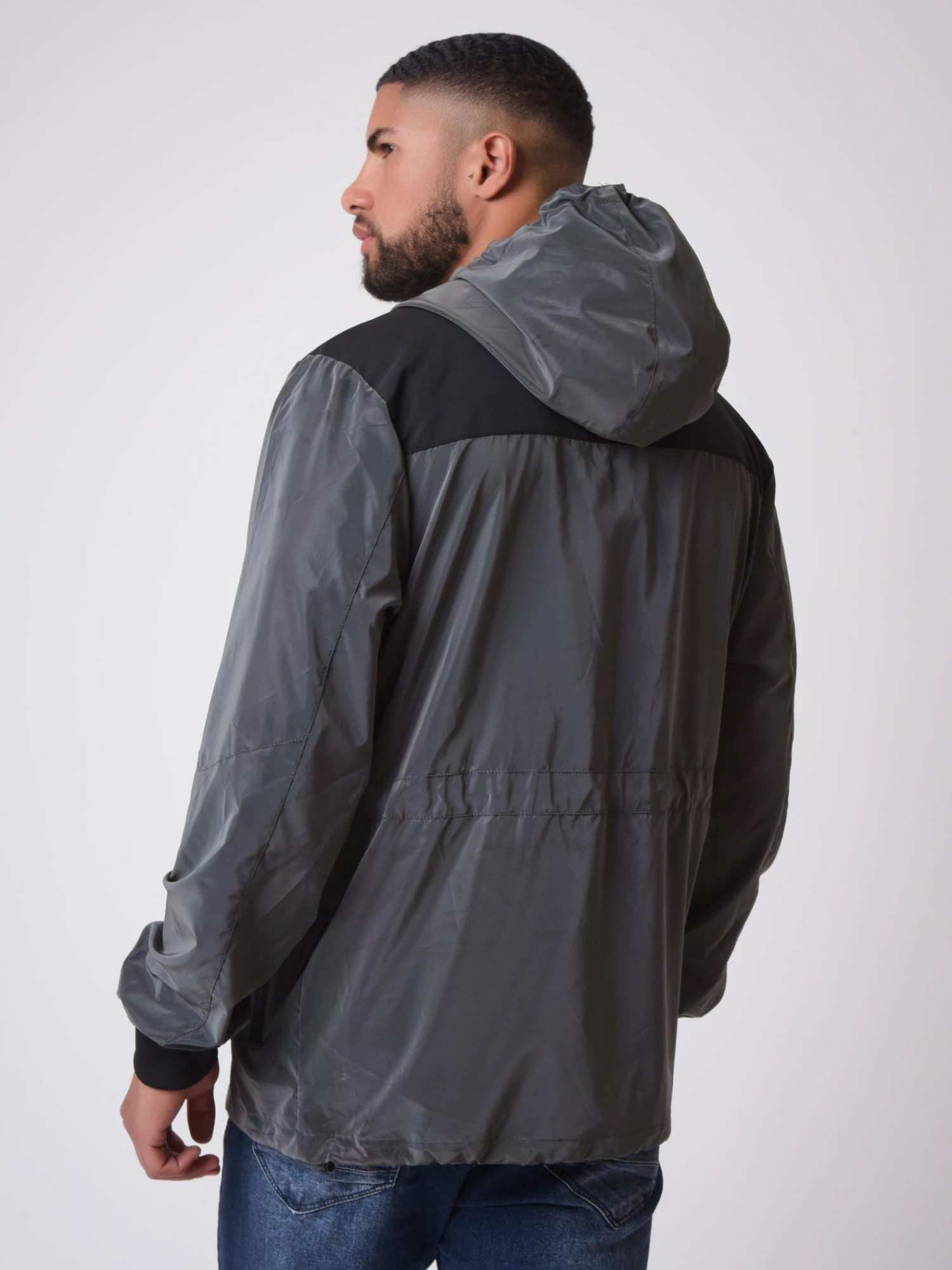 Coupe-vent à Capuche Réfléchissant Pétrole