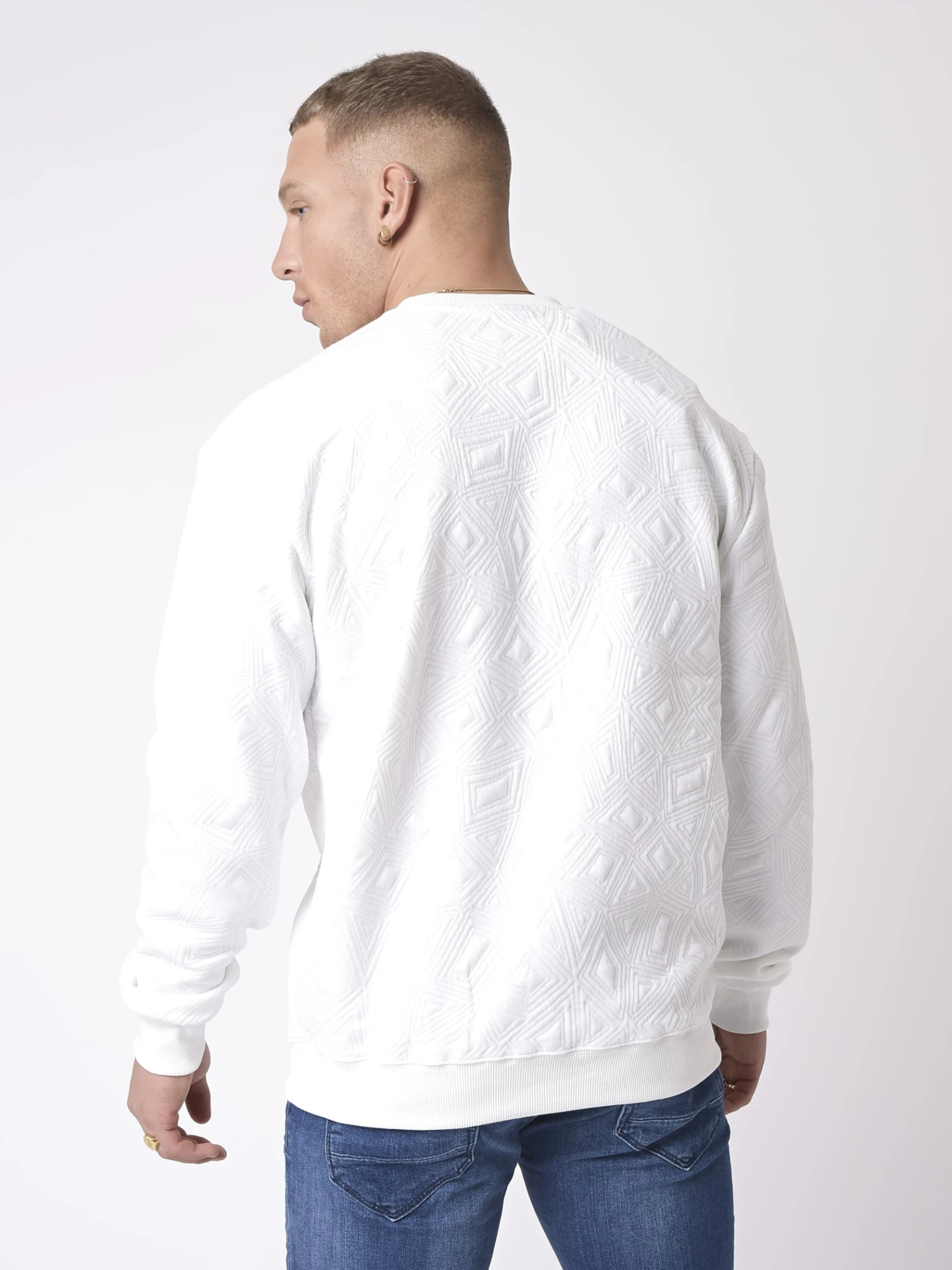 Sweat Col Rond Texture Graphique â Image 4