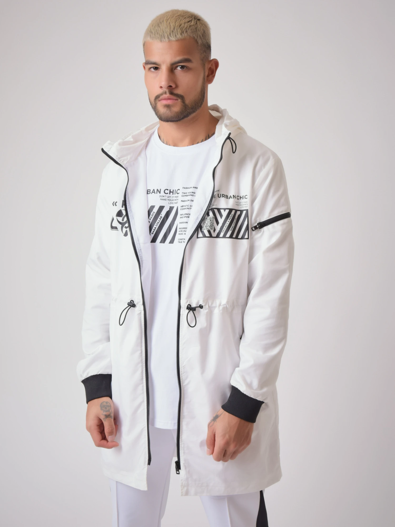 Coupe Vent Long Black & White "Baba Collab" – Image 4