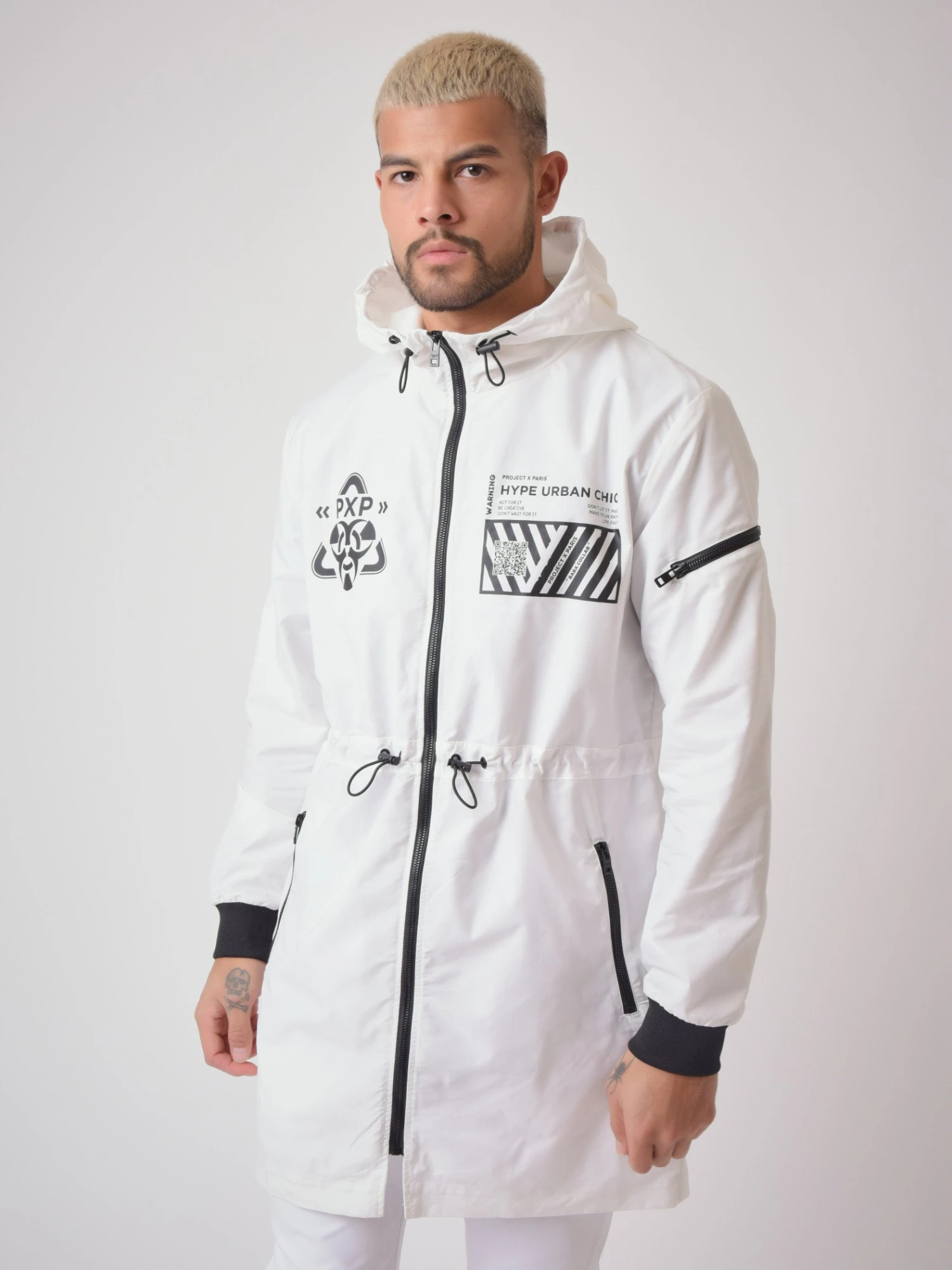 Coupe Vent Long Black & White "Baba Collab"