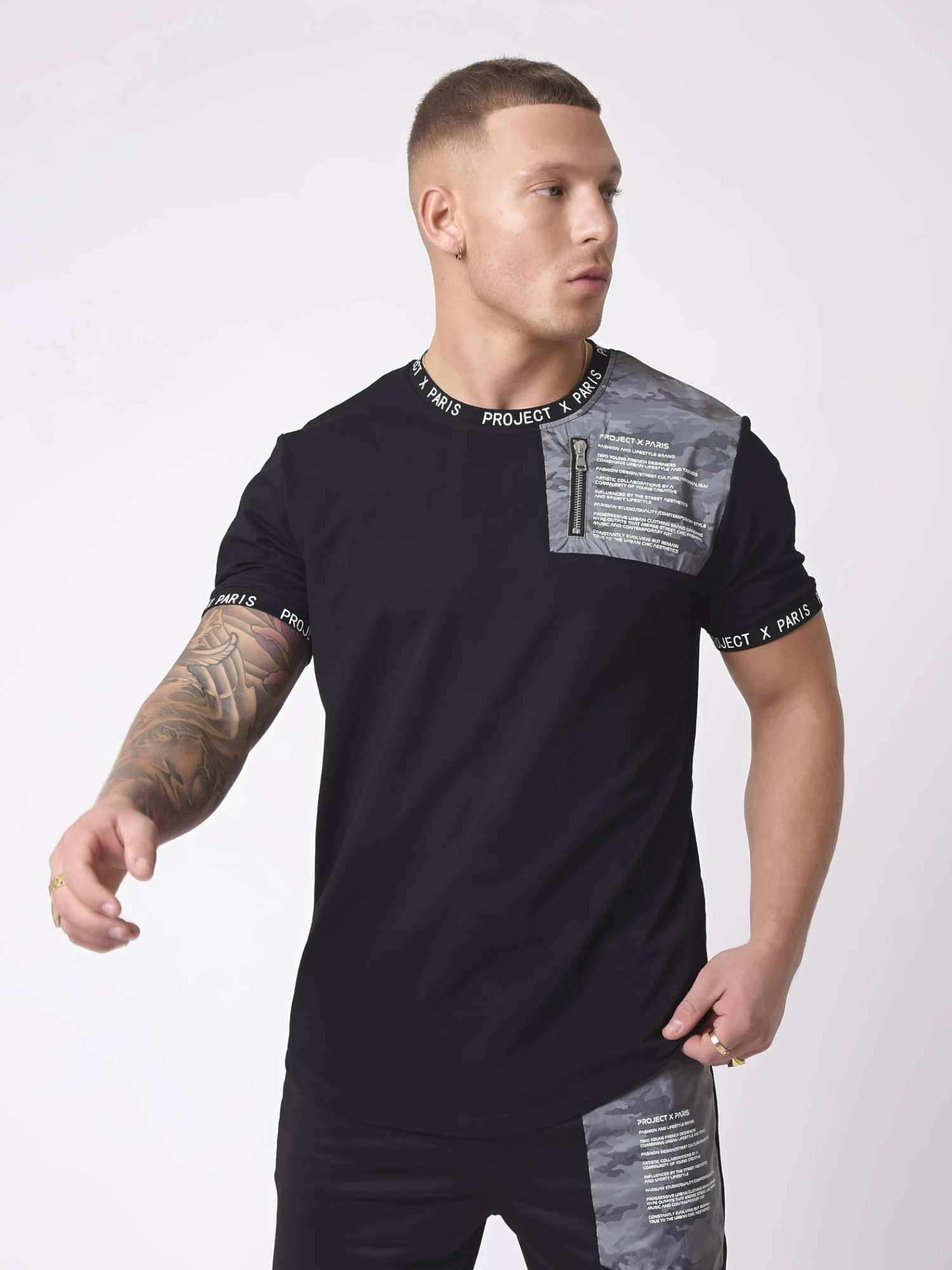 Tee-shirt Empiècement Militaire Reflect