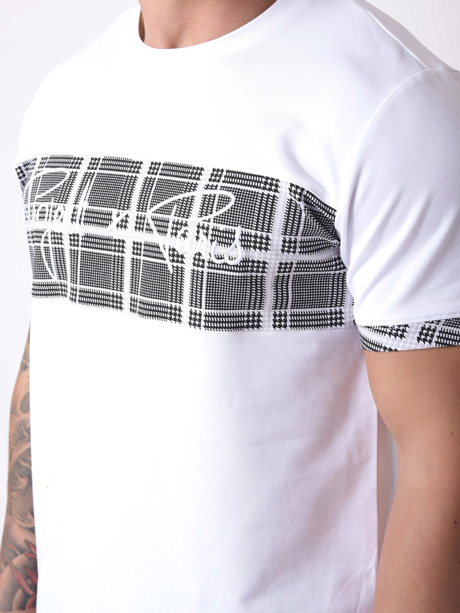 Tee-shirt Empiècement Carreaux – Image 2