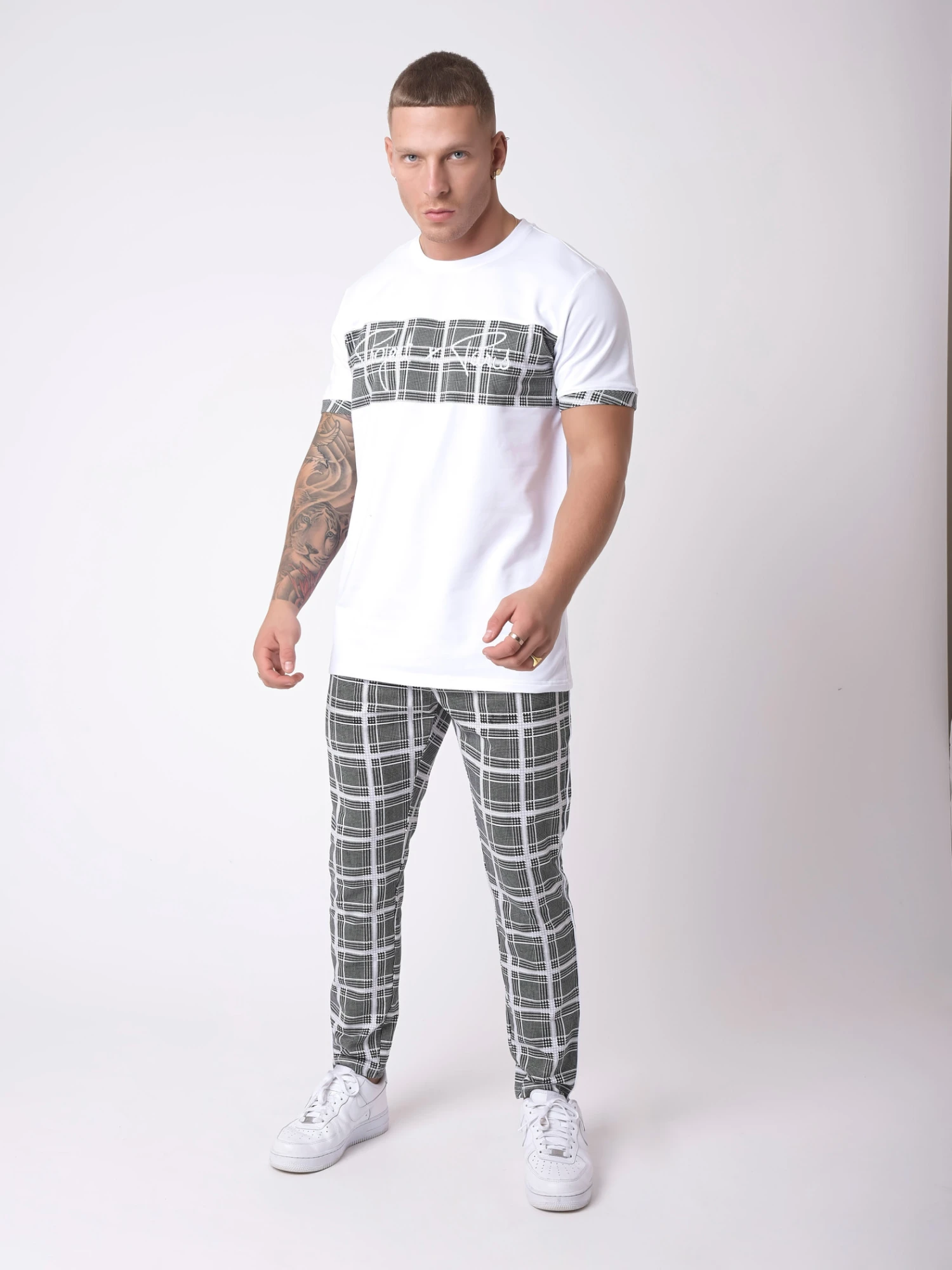 Tee-shirt Empiècement Carreaux – Image 3