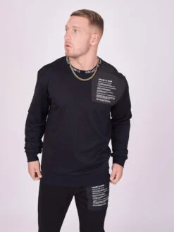 Sweat Col Rond Empiècement Et Message Texte