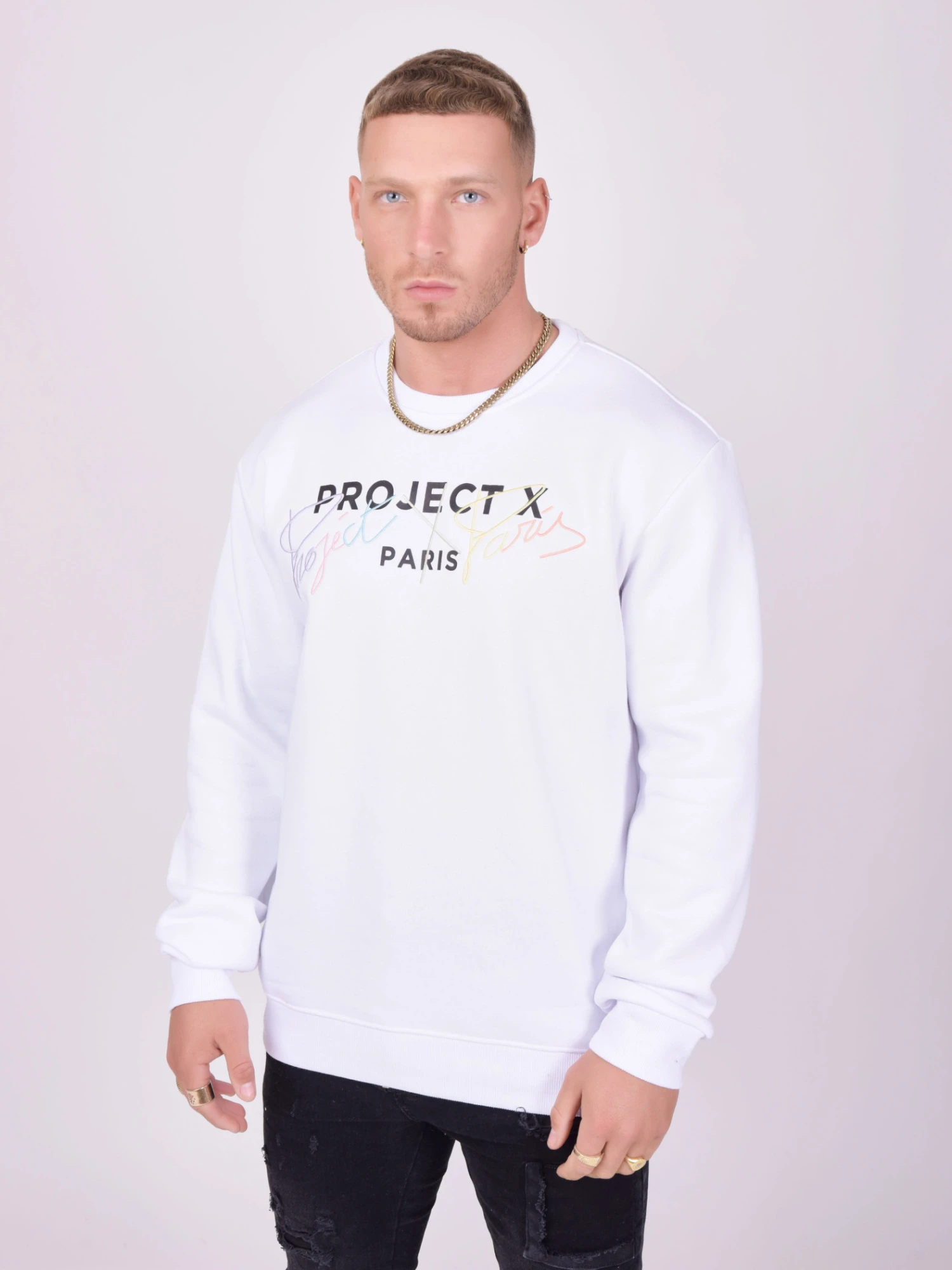 Col Rond Broderie Multicolore – Image 3