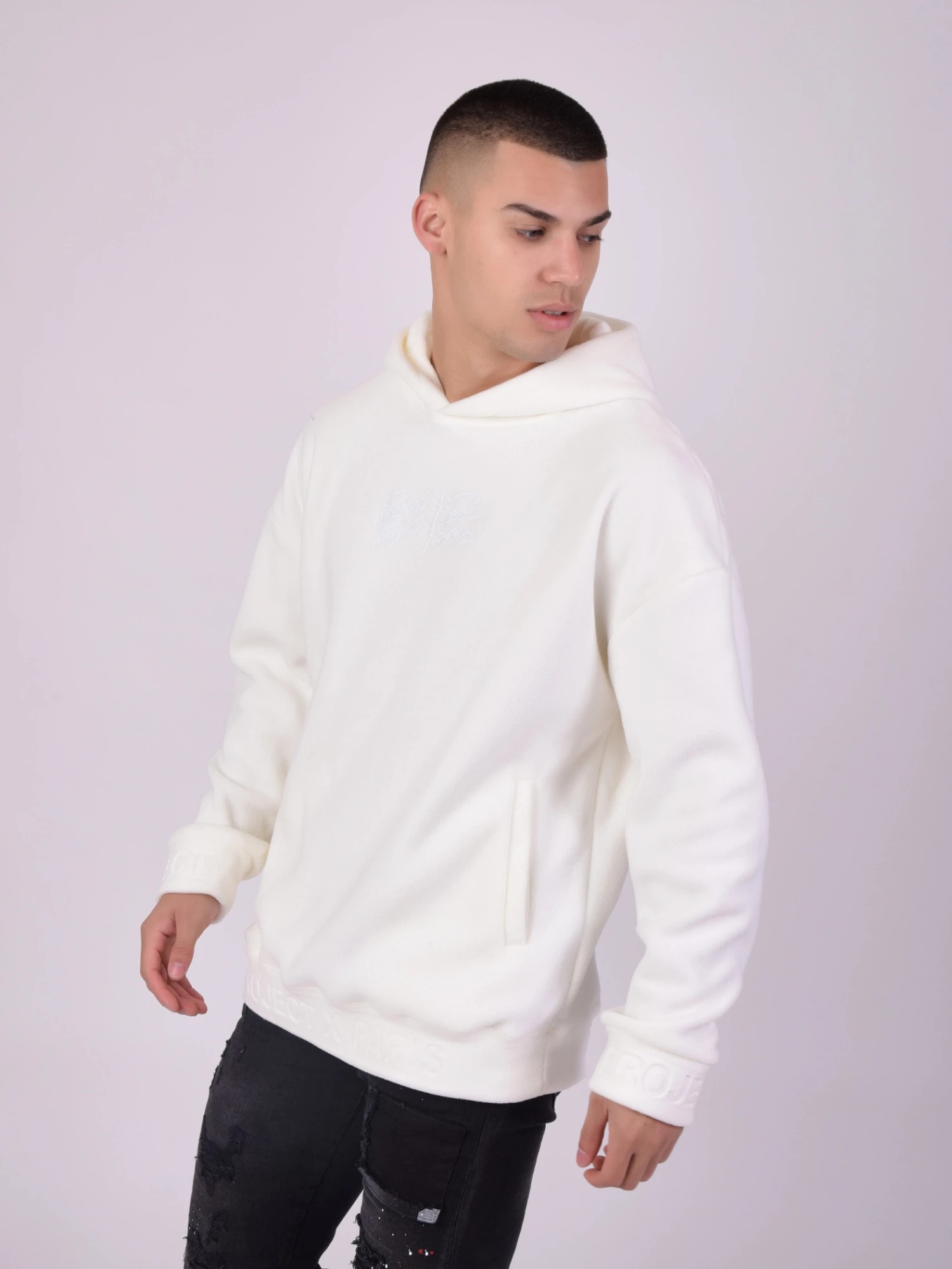 Sweat Ă Capuche Polaire Double Logo