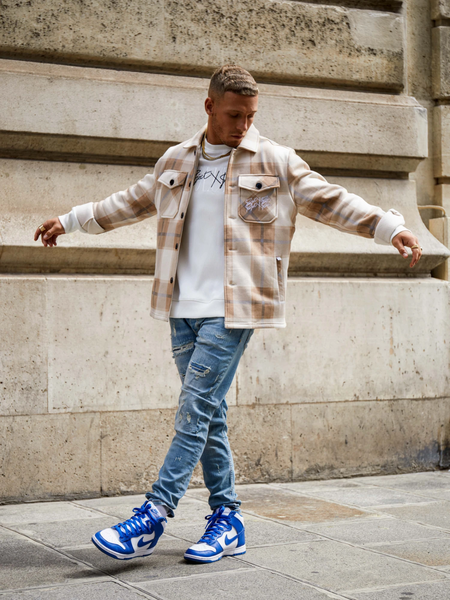 SurchemiseĂ Motif Maxi Carreaux Molleton