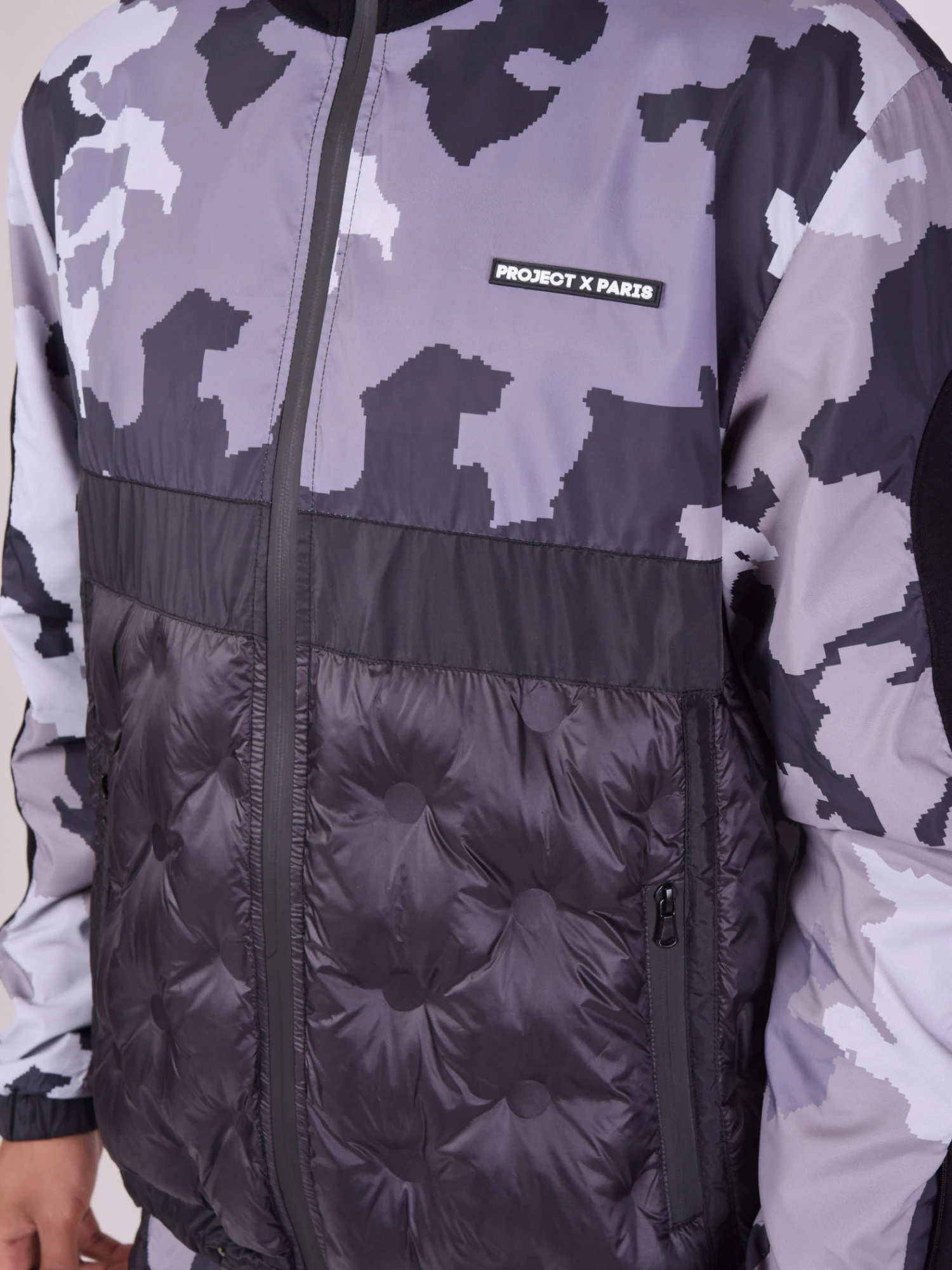 Veste Imprimé Camouflage Matelassage Rond