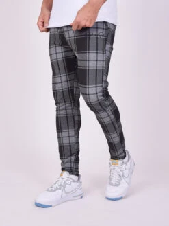 Bas De Jogging à Carreaux Bicolore