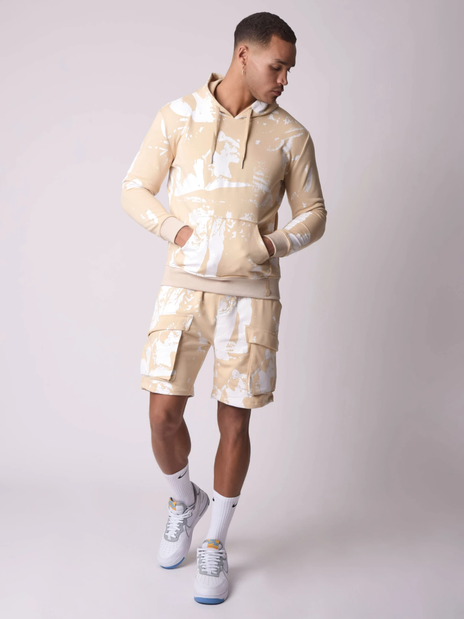 Short Molleton Delavé Et Tacheté – Image 3