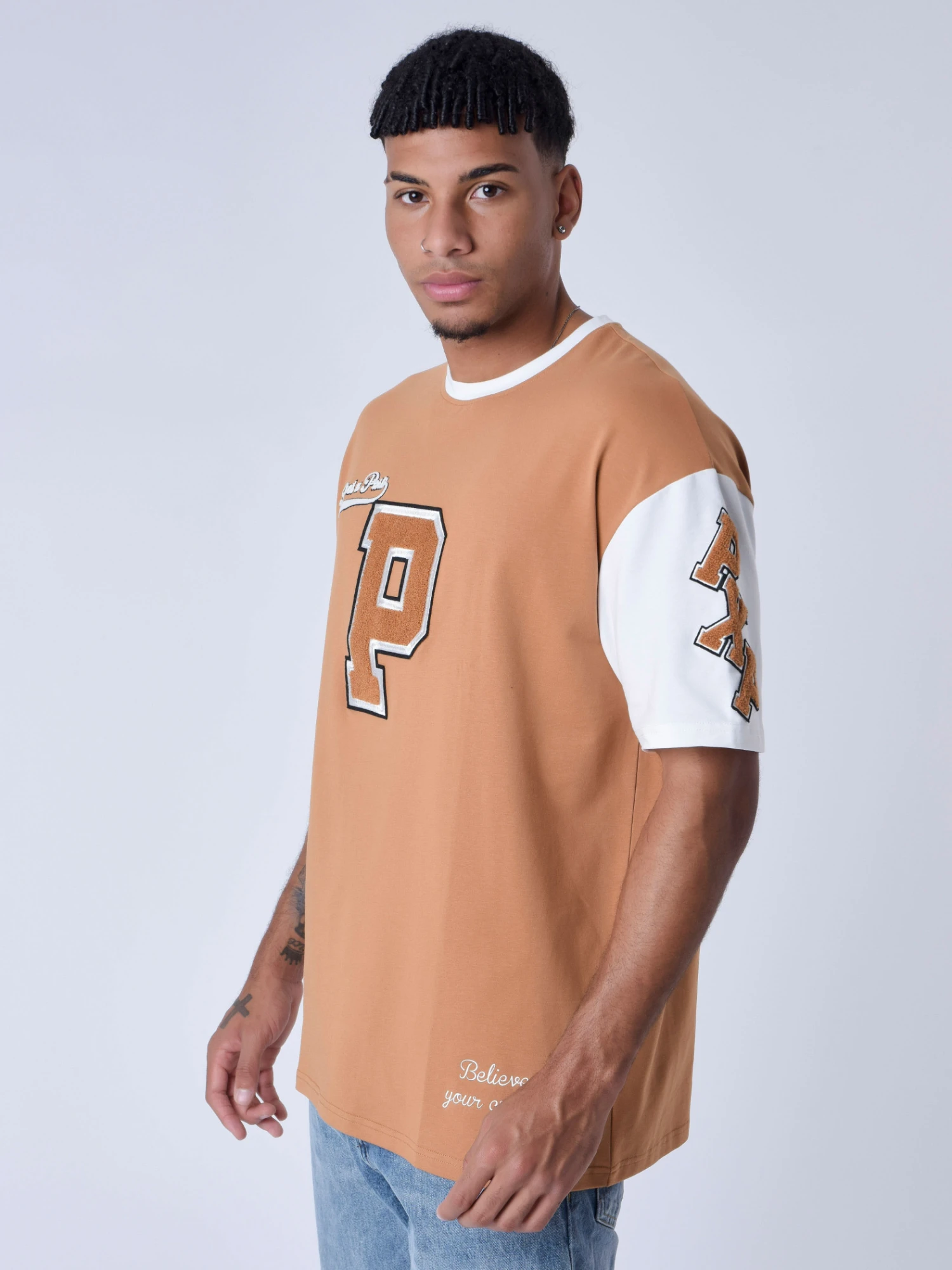 T-shirt Bicolore Style Universitaire