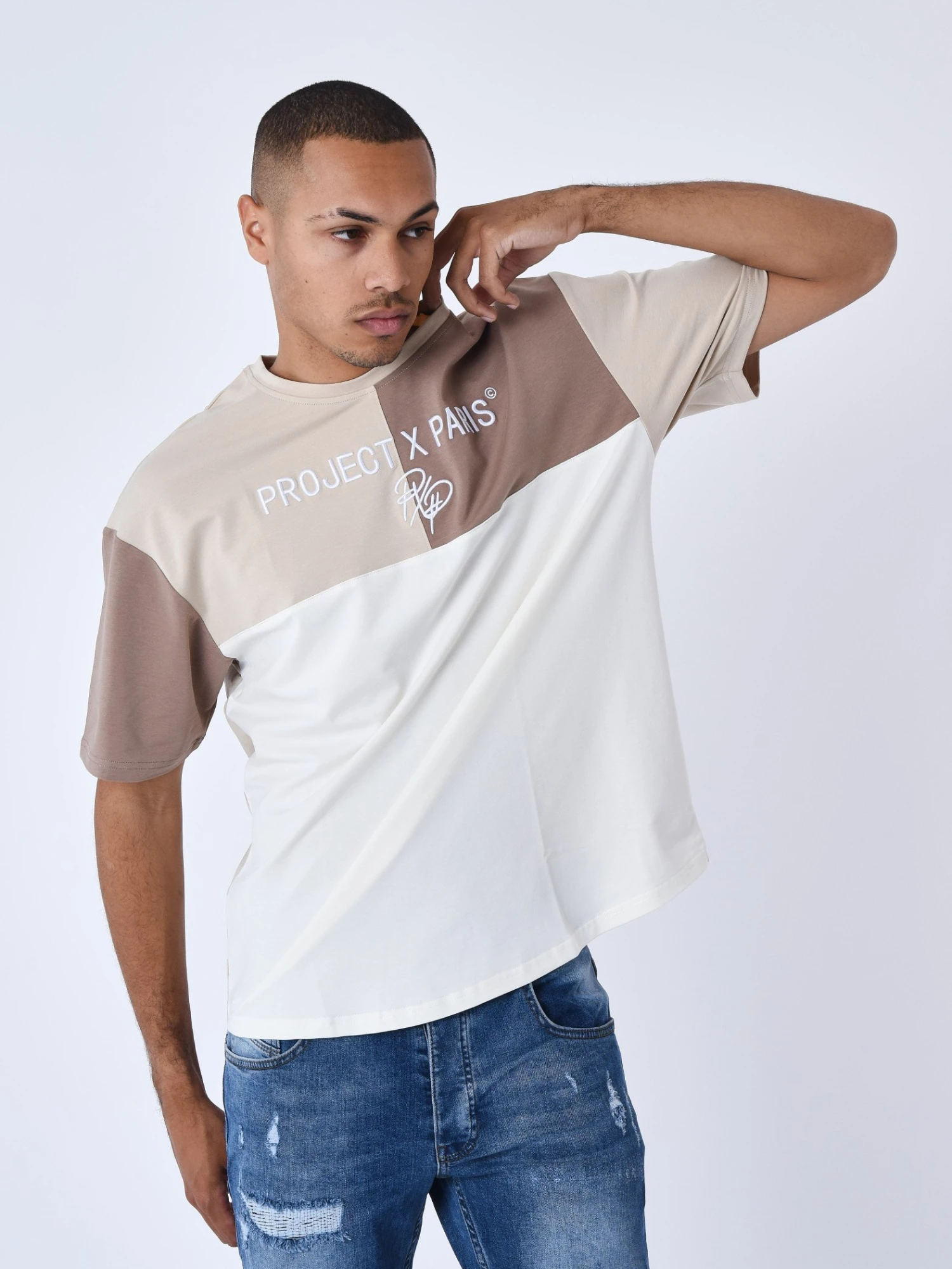 Tee-shirt Oversize Effet Color Block – Image 3