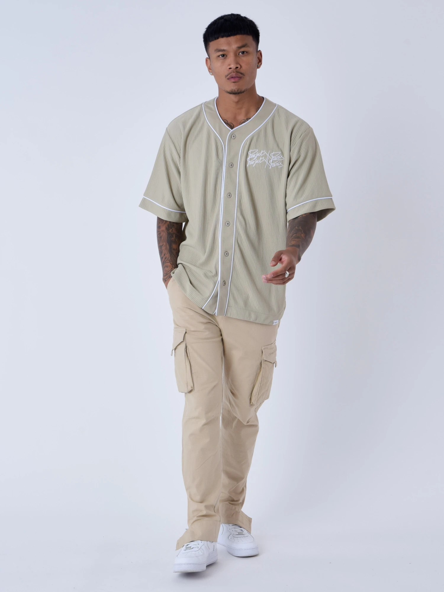 Chemise Style Maillot De Baseball En Matière Texturé – Image 2