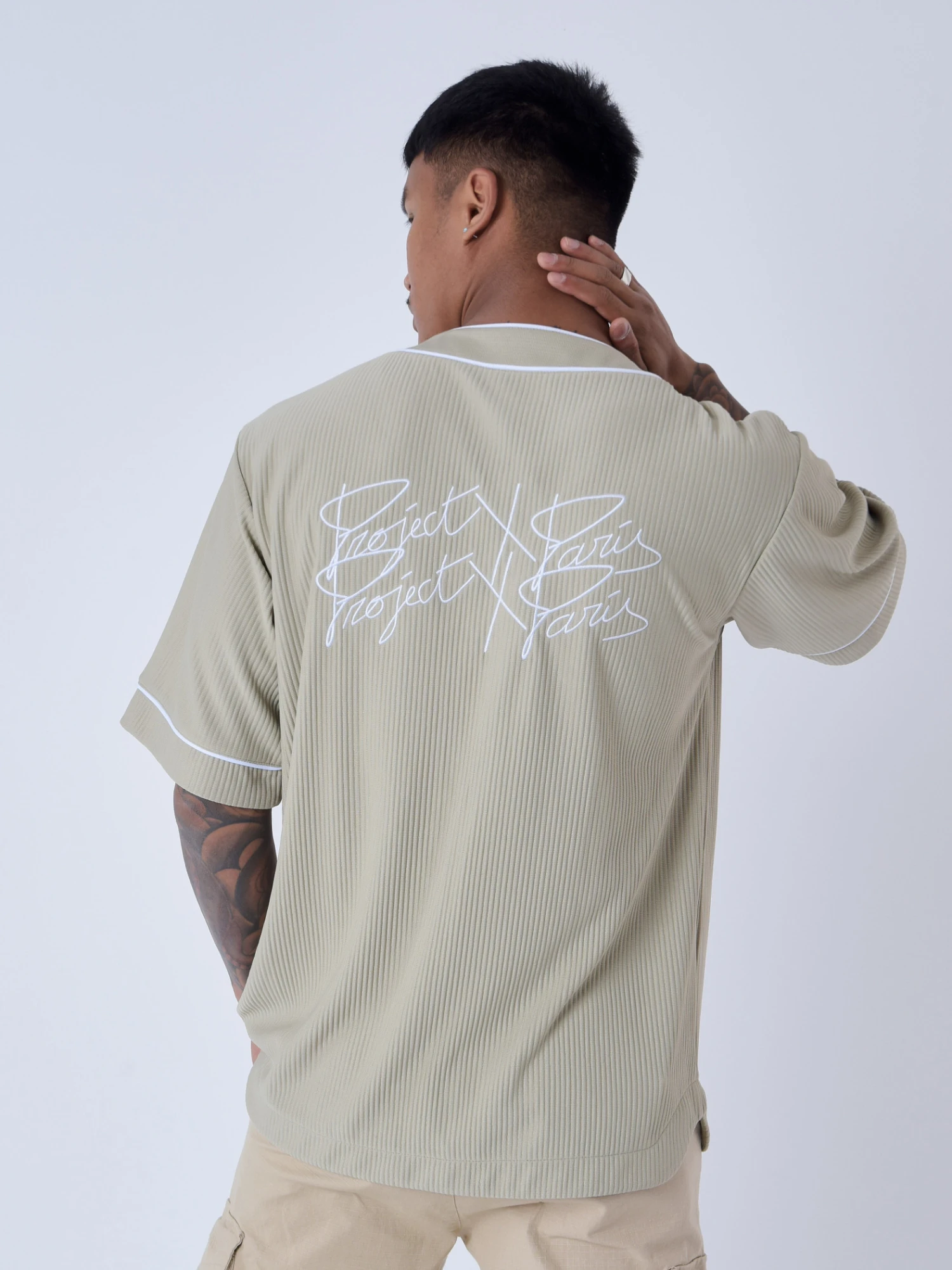 Chemise Style Maillot De Baseball En Matière Texturé – Image 5