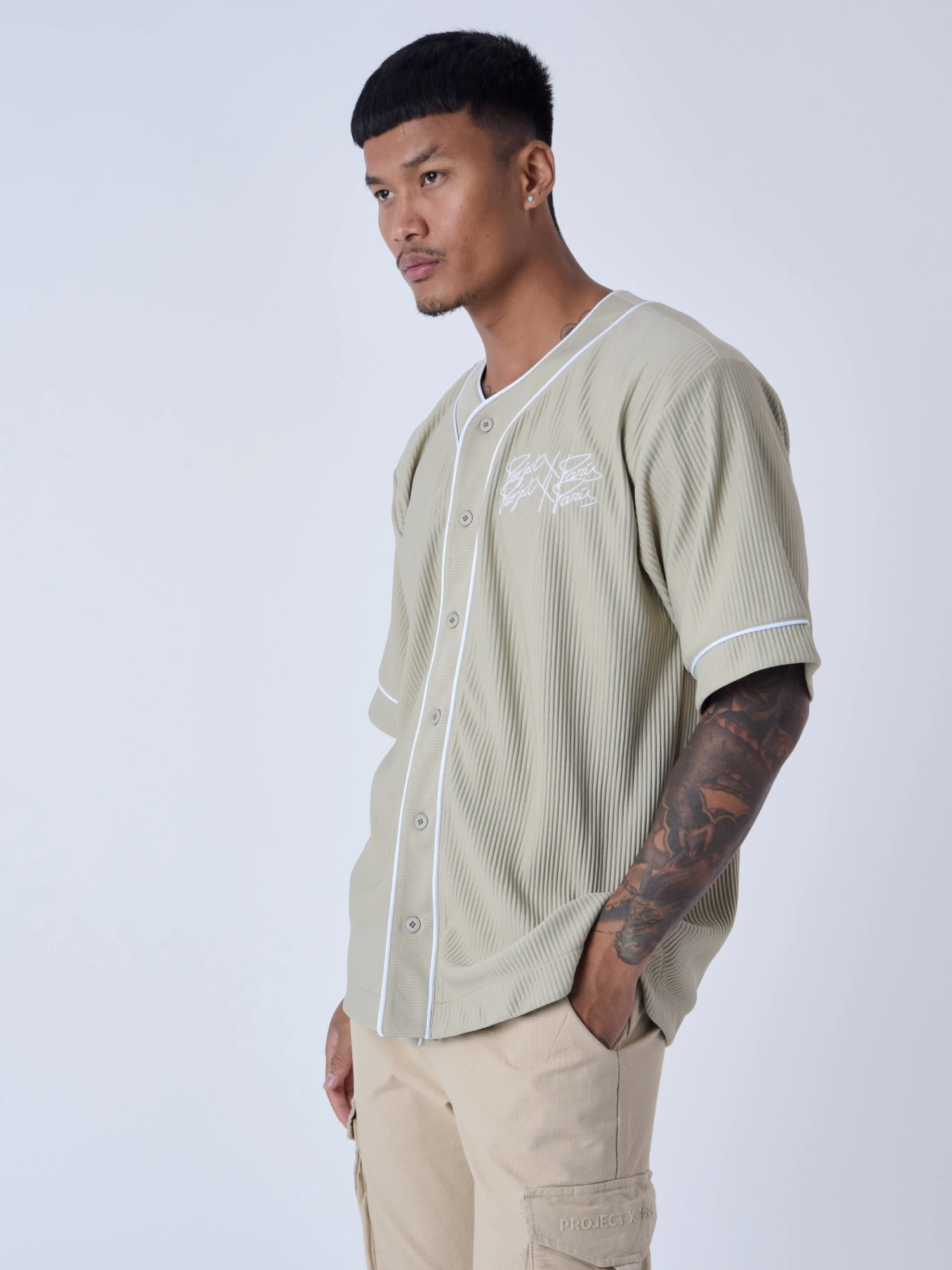 Chemise Style Maillot De Baseball En Matière Texturé – Image 6