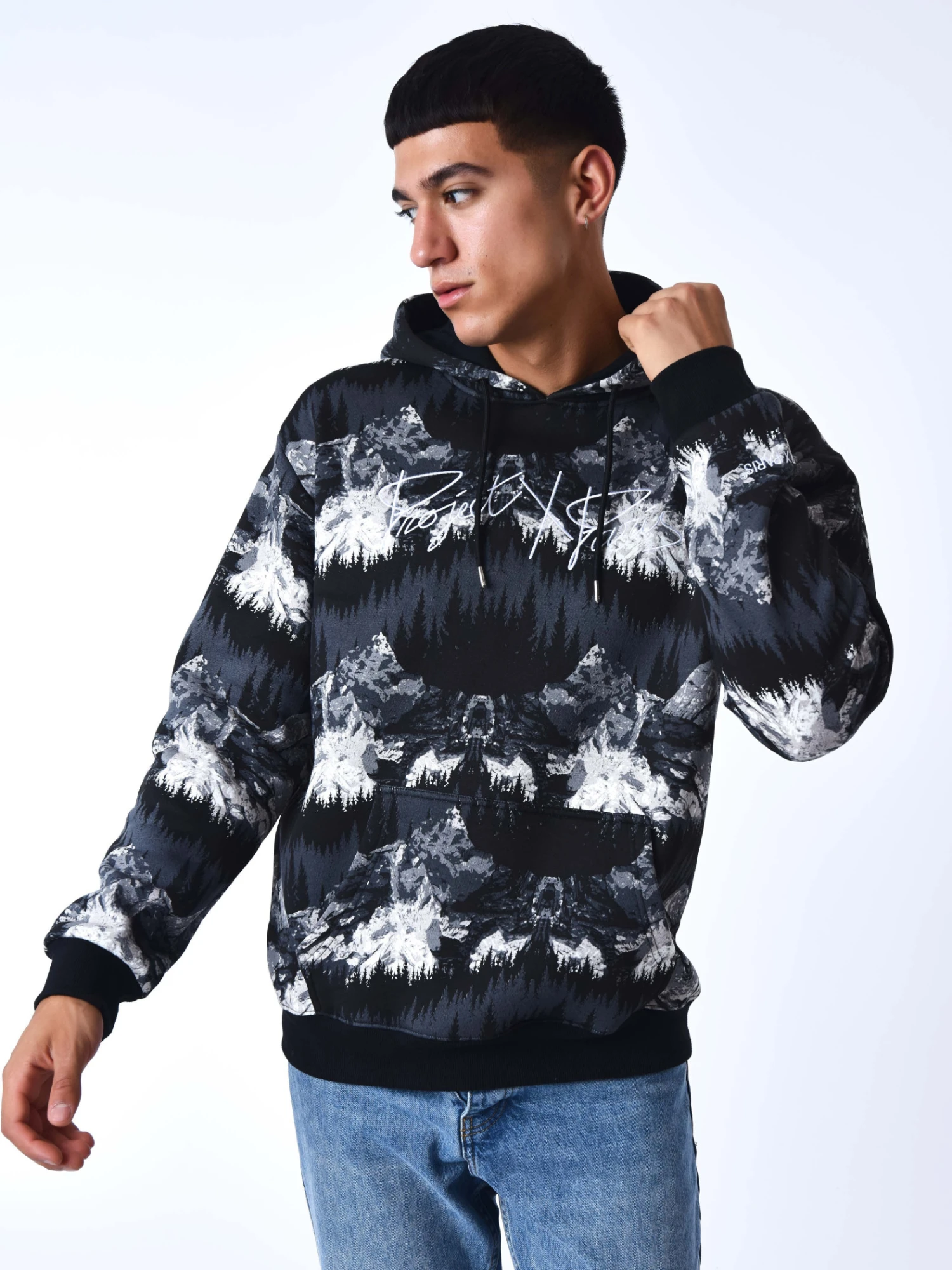 Sweat à Capuche Oversize A Motif Paysage – Image 2