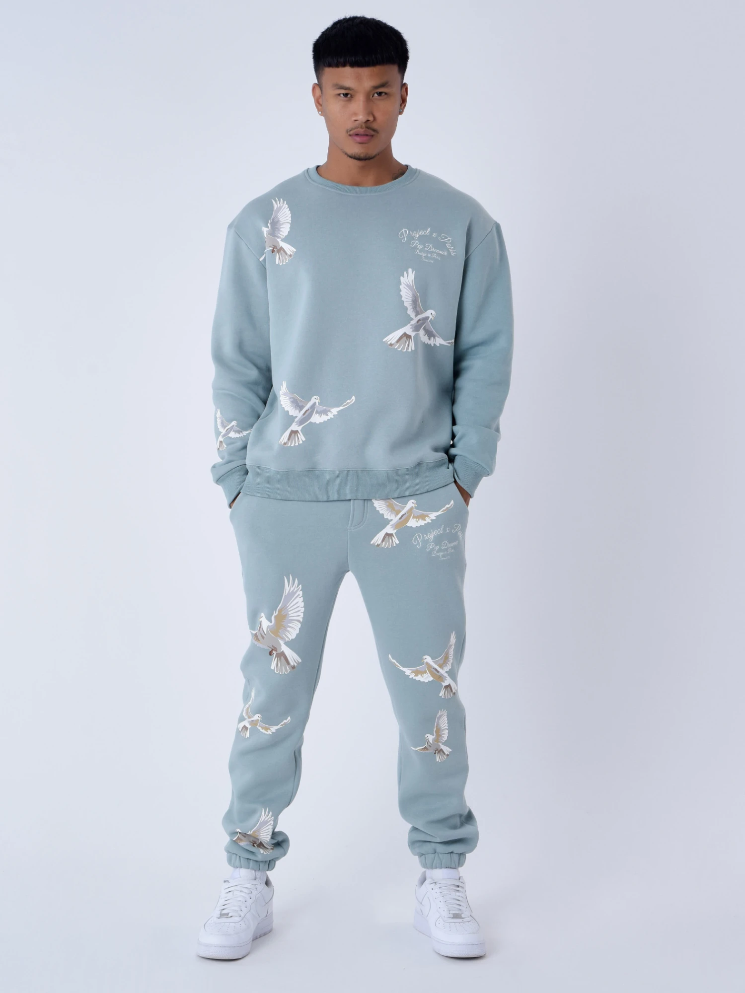 Sweatshirt Loose à Motif Colombes – Image 5