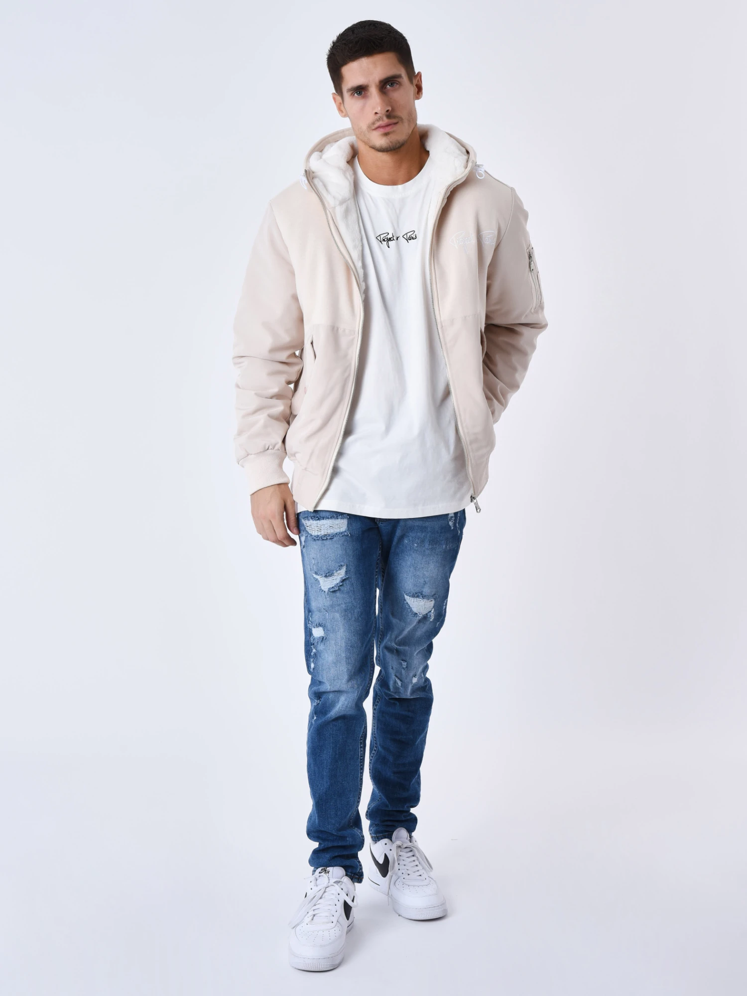 Veste à Capuche Bi-matière Doublure Moumoute – Image 6