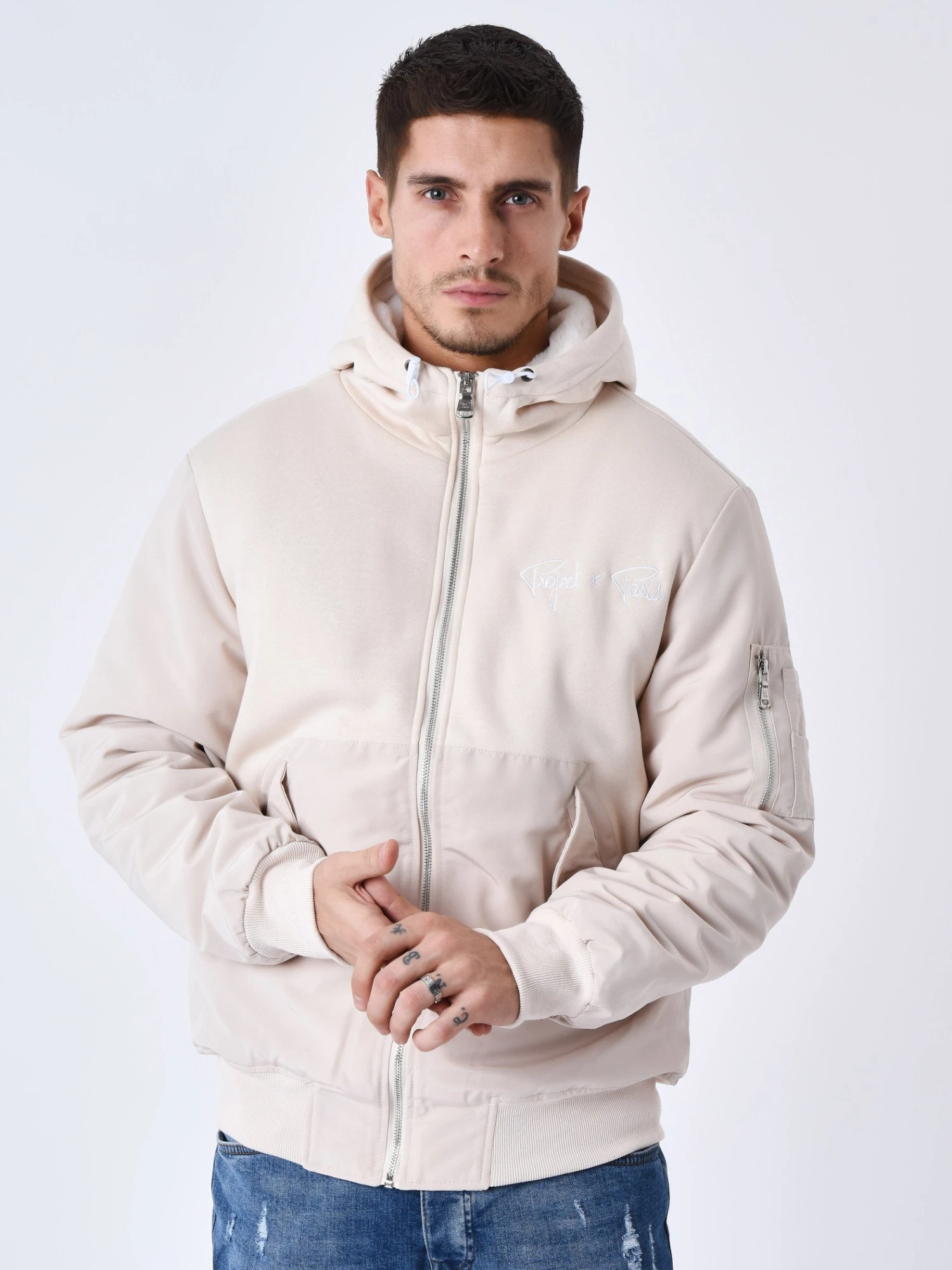 Veste à Capuche Bi-matière Doublure Moumoute – Image 7