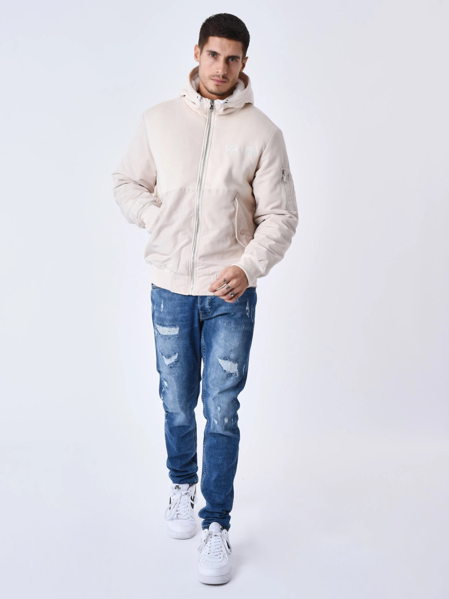 Veste à Capuche Bi-matière Doublure Moumoute – Image 8