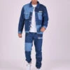 Blouson Empiècements Denim