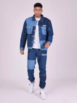 Blouson Empiècements Denim