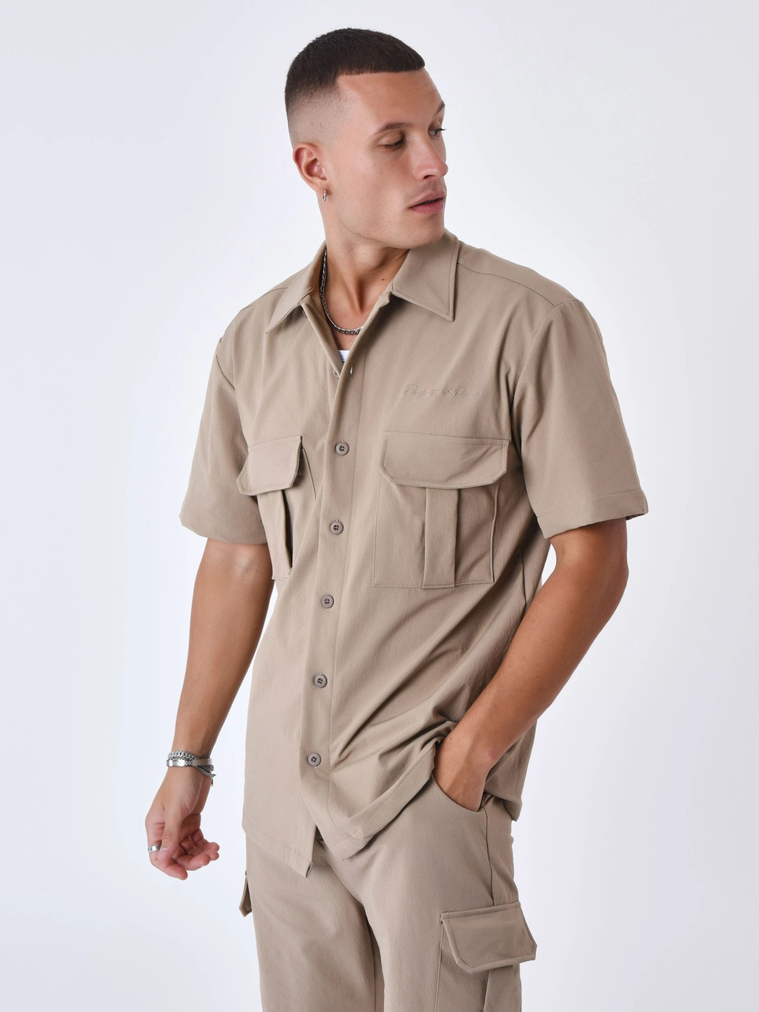 Chemise Manches Courtes Uni Texturé – Image 3