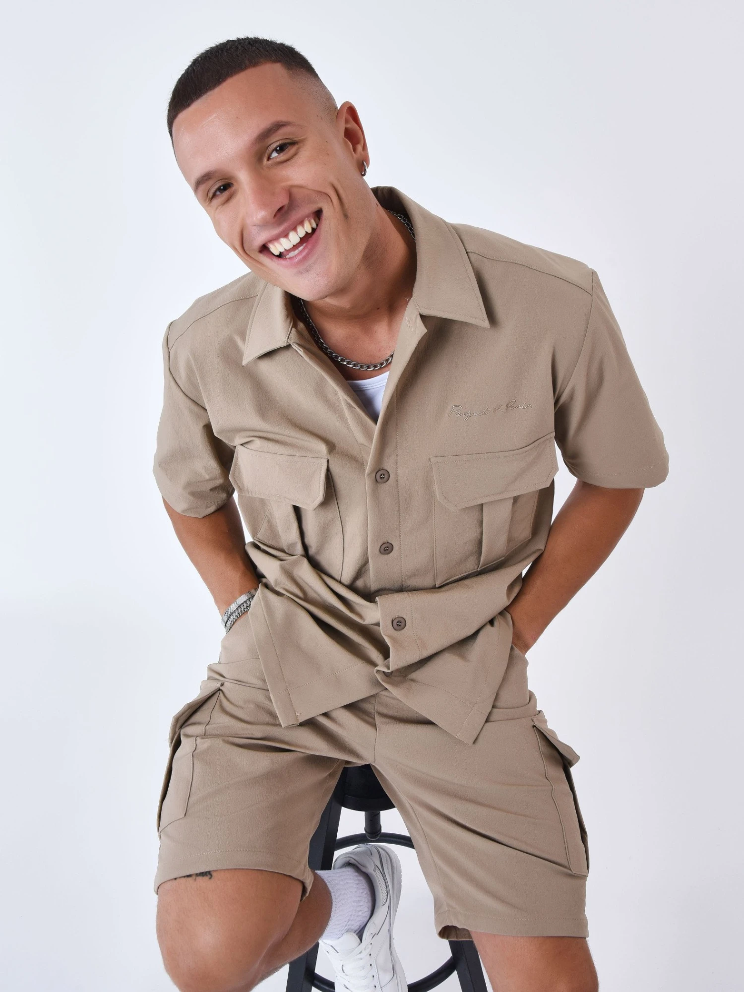 Chemise Manches Courtes Uni Texturé – Image 6