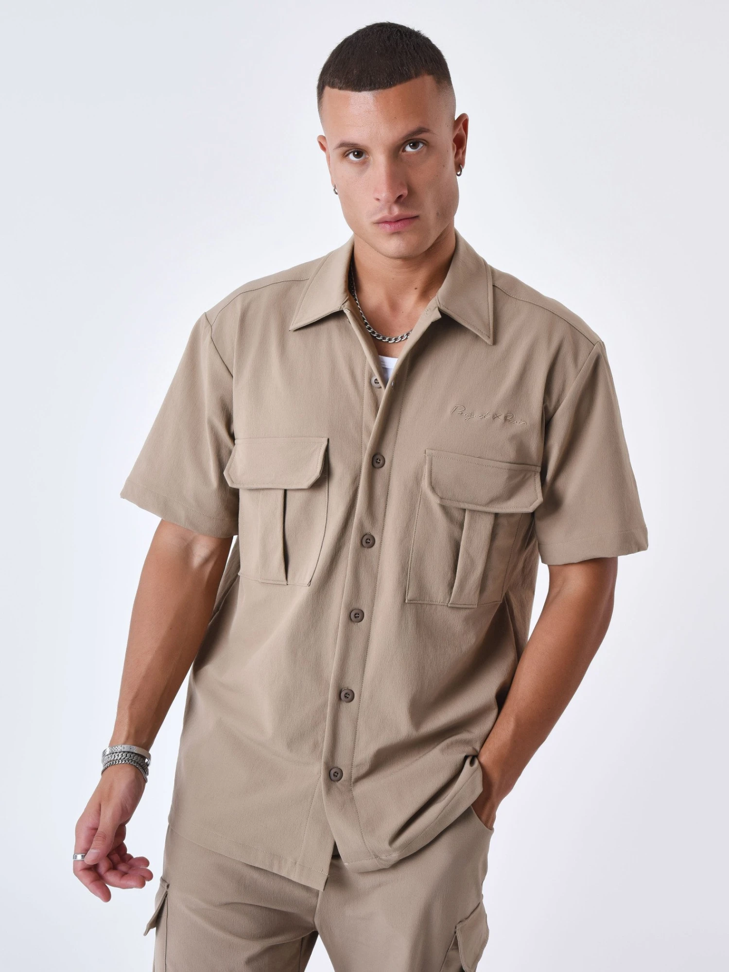 Chemise Manches Courtes Uni Texturé – Image 7