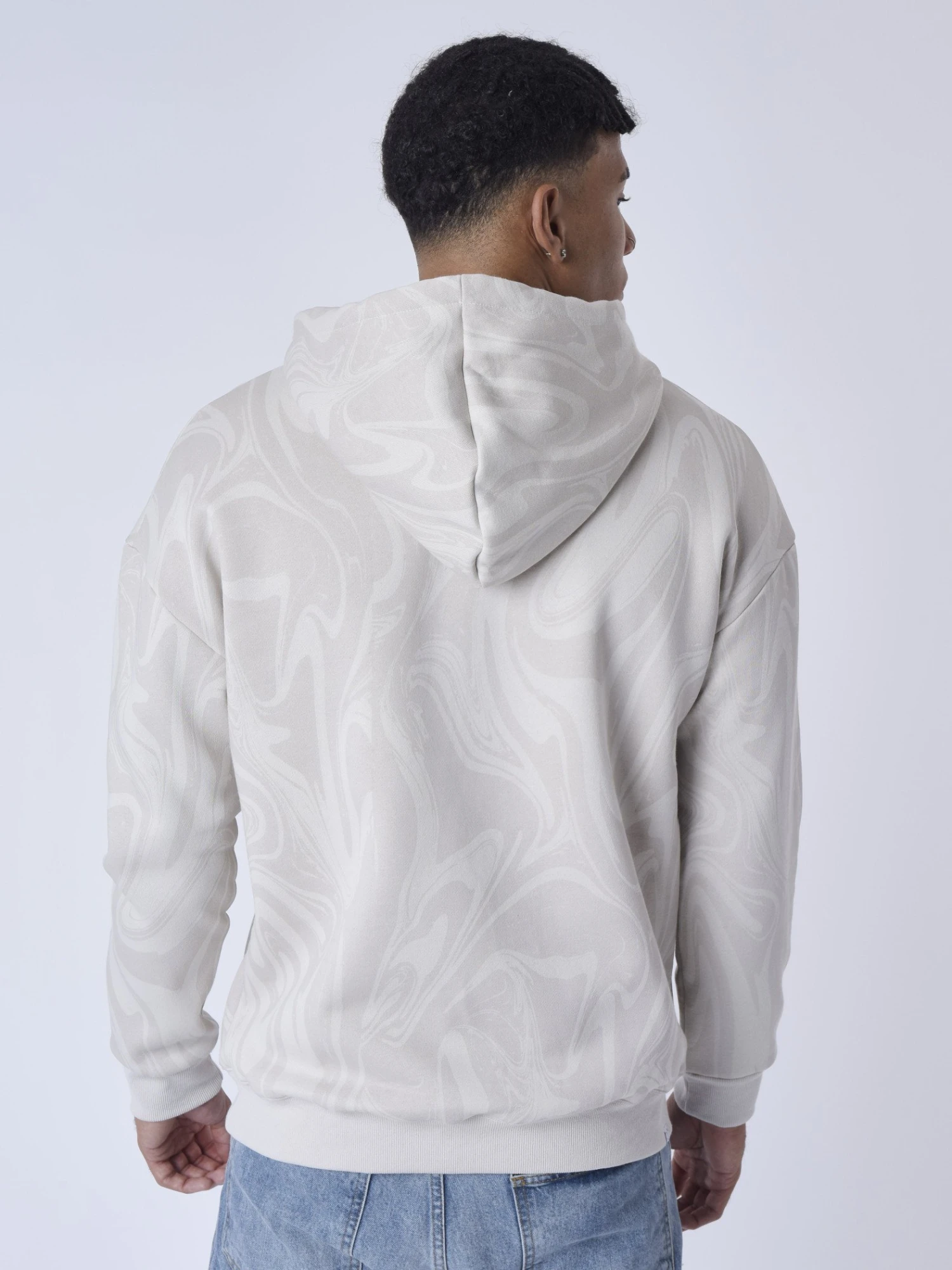 Sweat à Capuche Motif Liquid Marble – Image 2