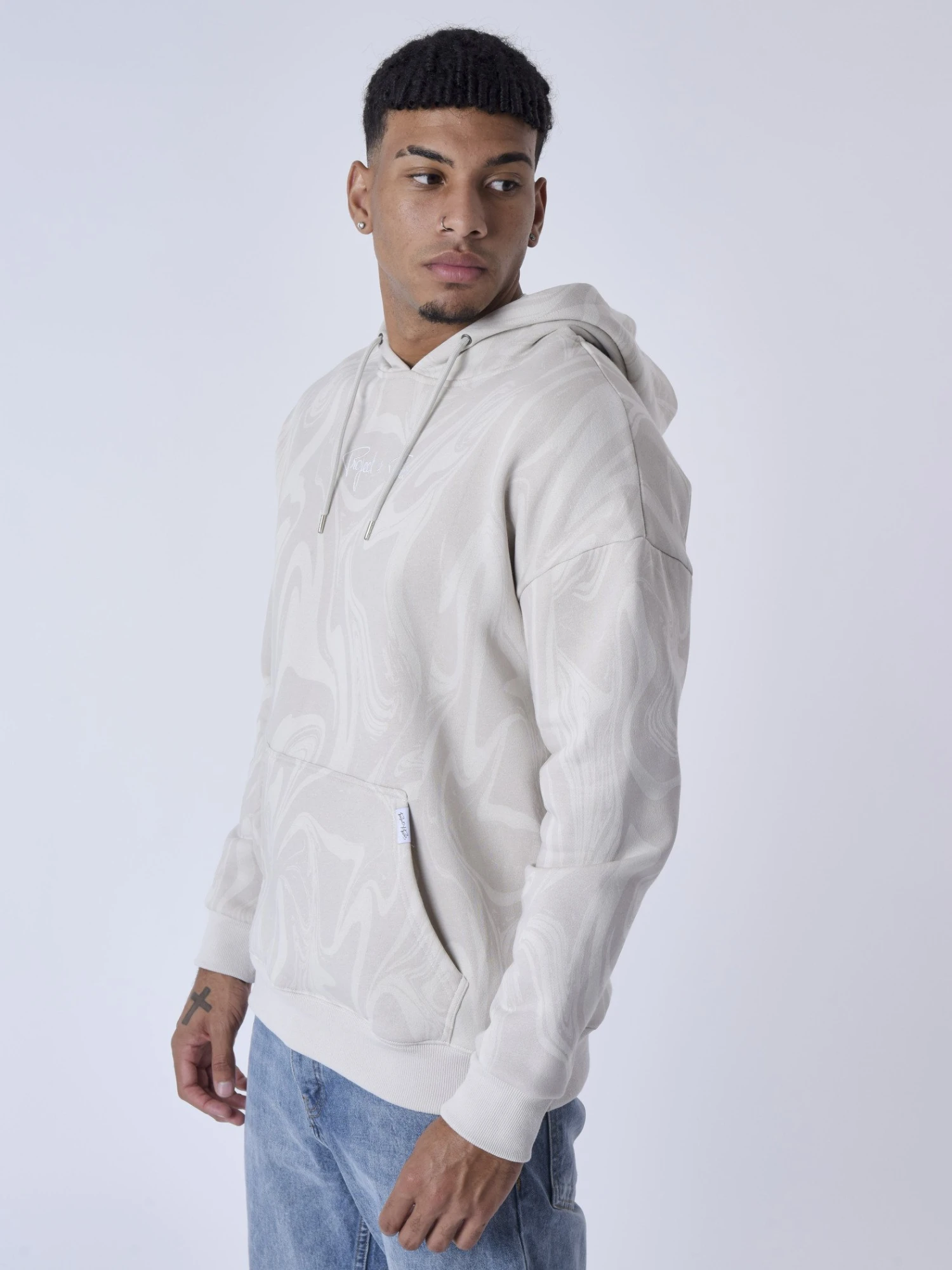 Sweat à Capuche Motif Liquid Marble – Image 3