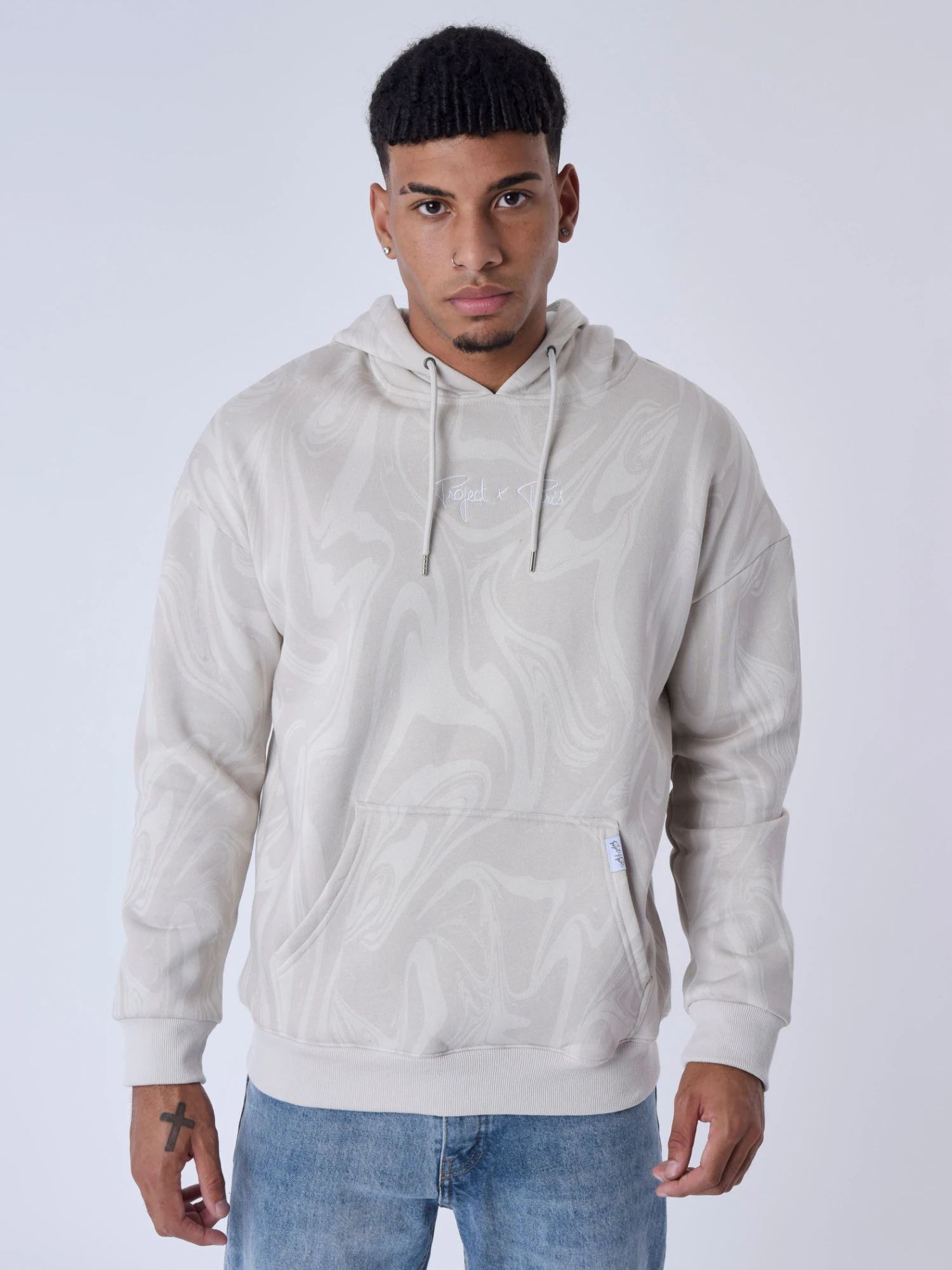 Sweat à Capuche Motif Liquid Marble – Image 5