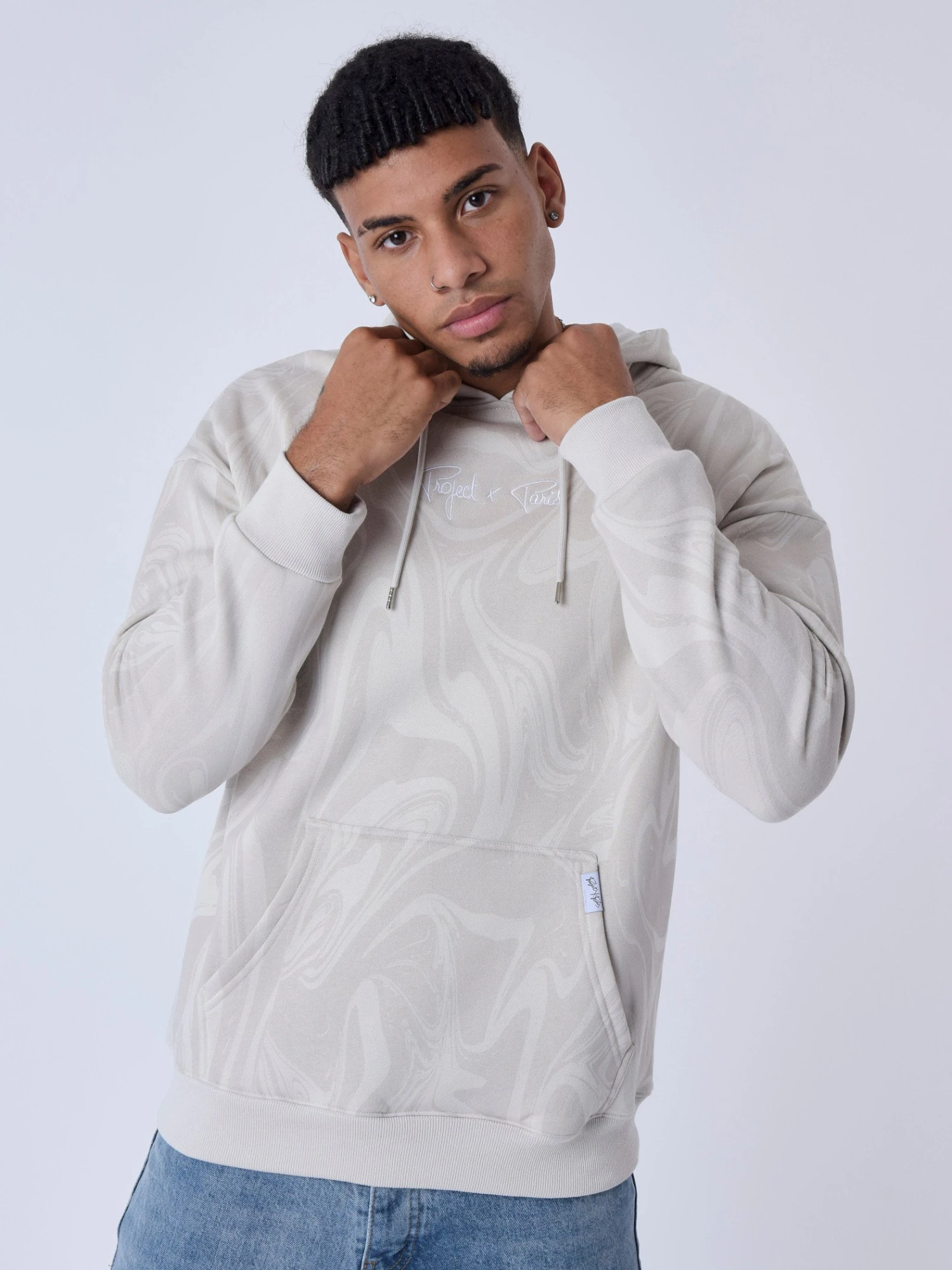 Sweat à Capuche Motif Liquid Marble – Image 6