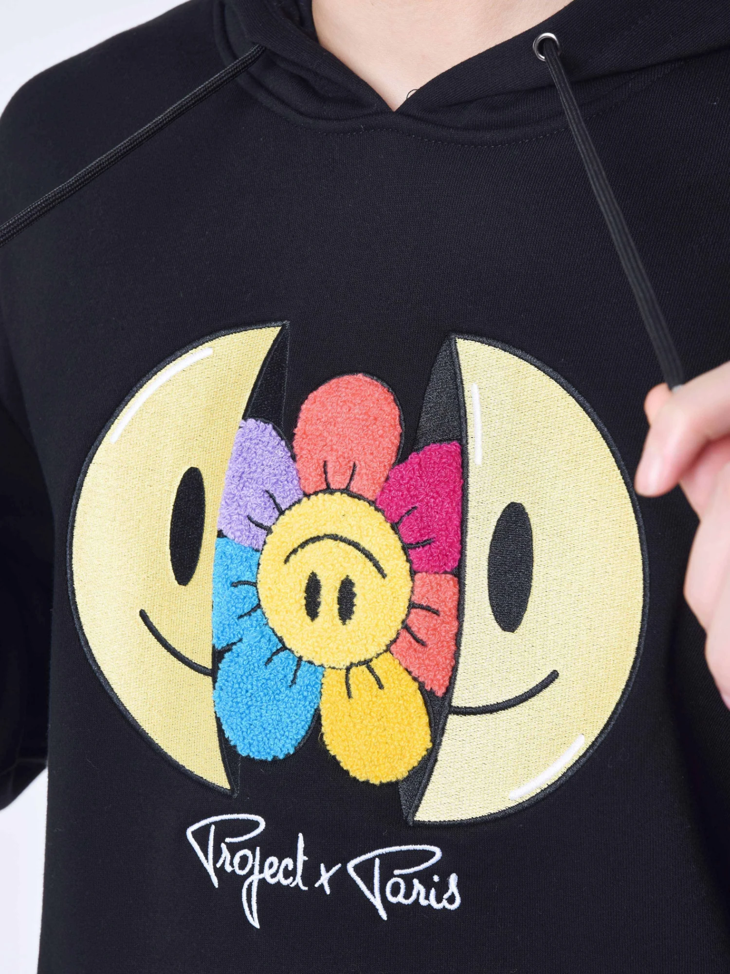 Sweat à Capuche Broderie Avec Smiley Sourire – Image 3