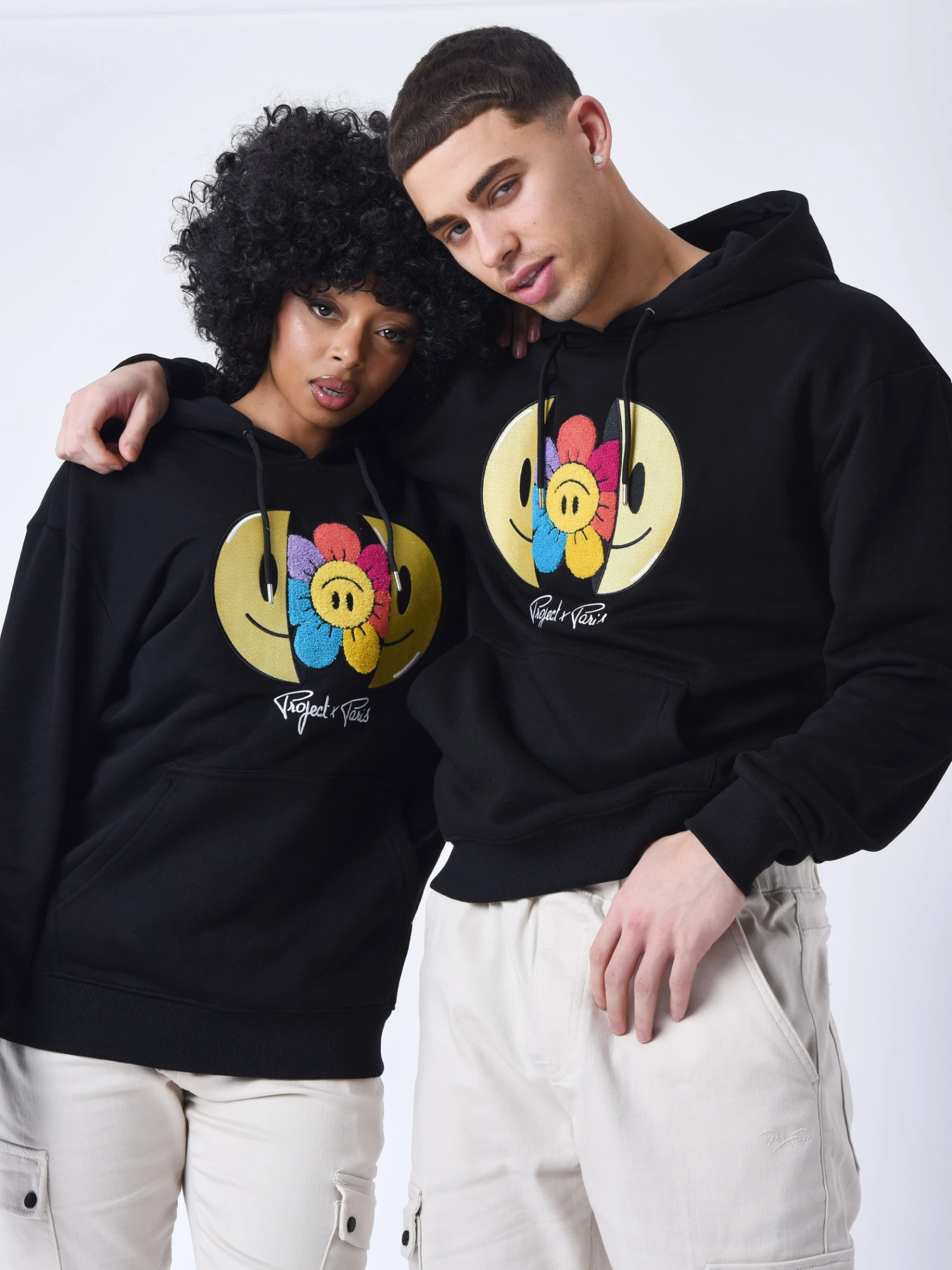 Sweat à Capuche Broderie Avec Smiley Sourire – Image 9