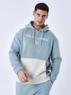 Sweat à Capuche Tricolore En Maille