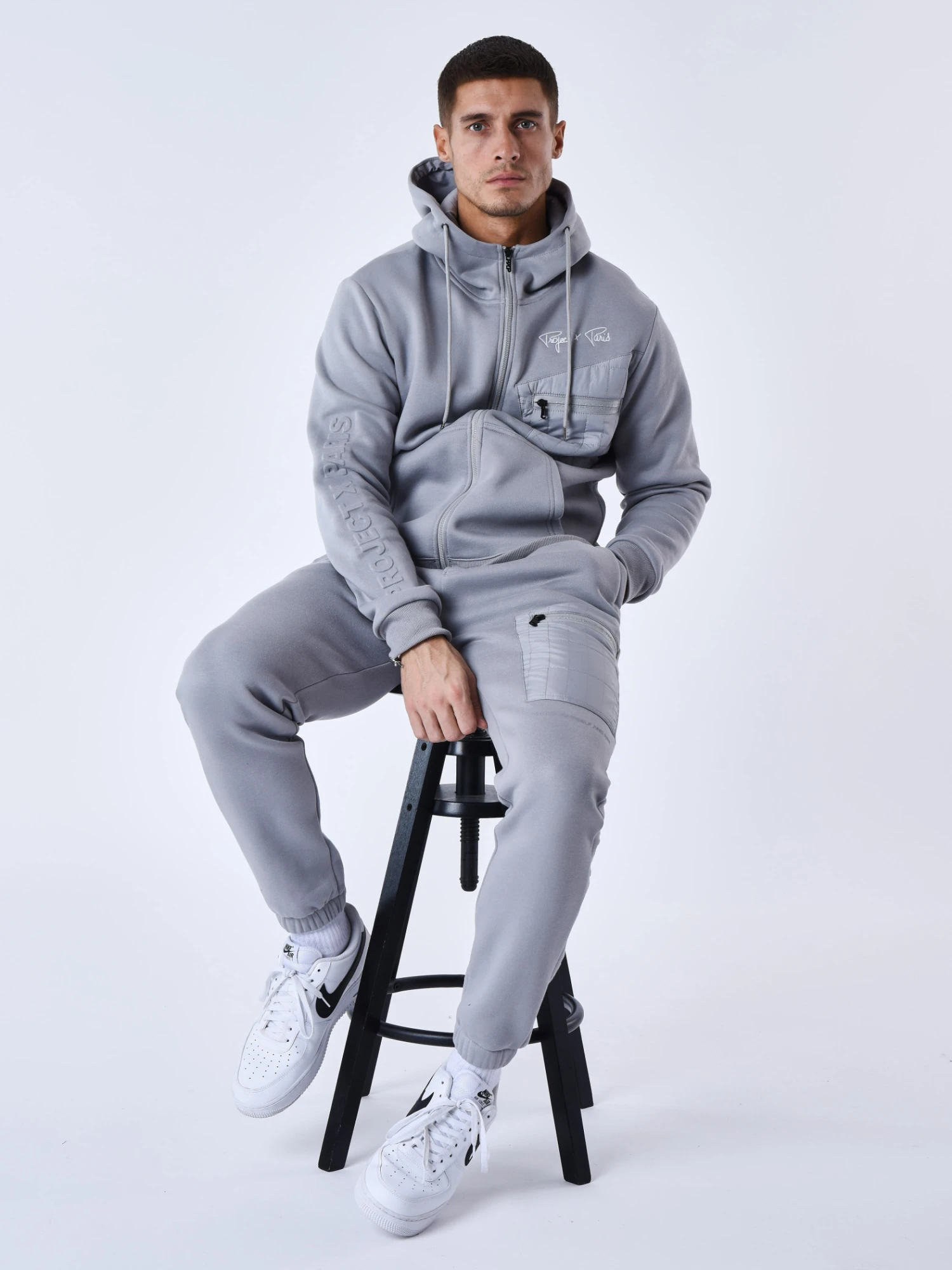 Veste à Capuche Avec Empiècement Bimatière – Image 3