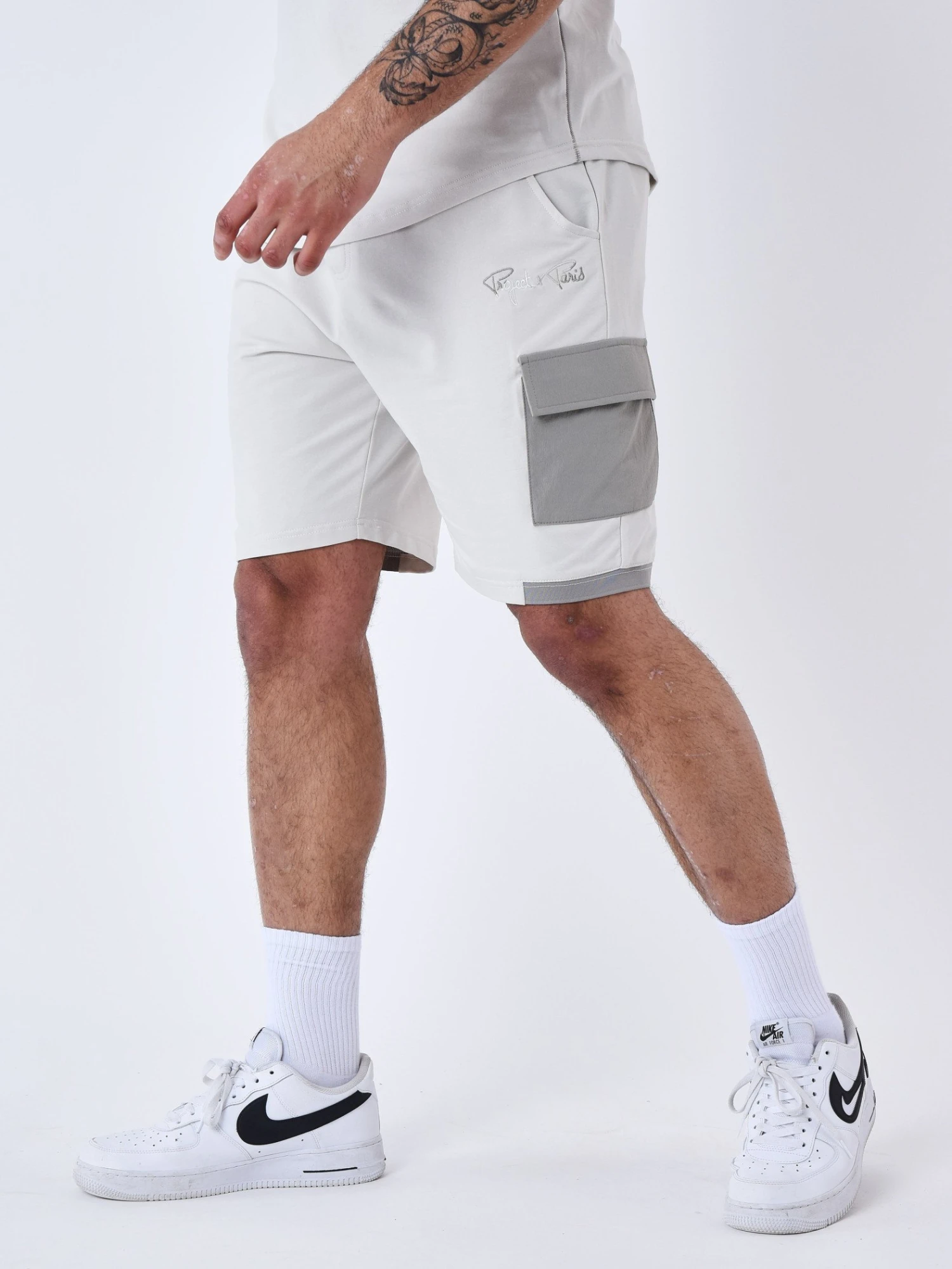 Short Avec Bande Contrastée Logotée