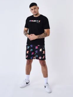 Short De Bain Imprimé Logo Multicolores