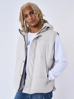 Blouson Matelassé Sans Manches Capuche