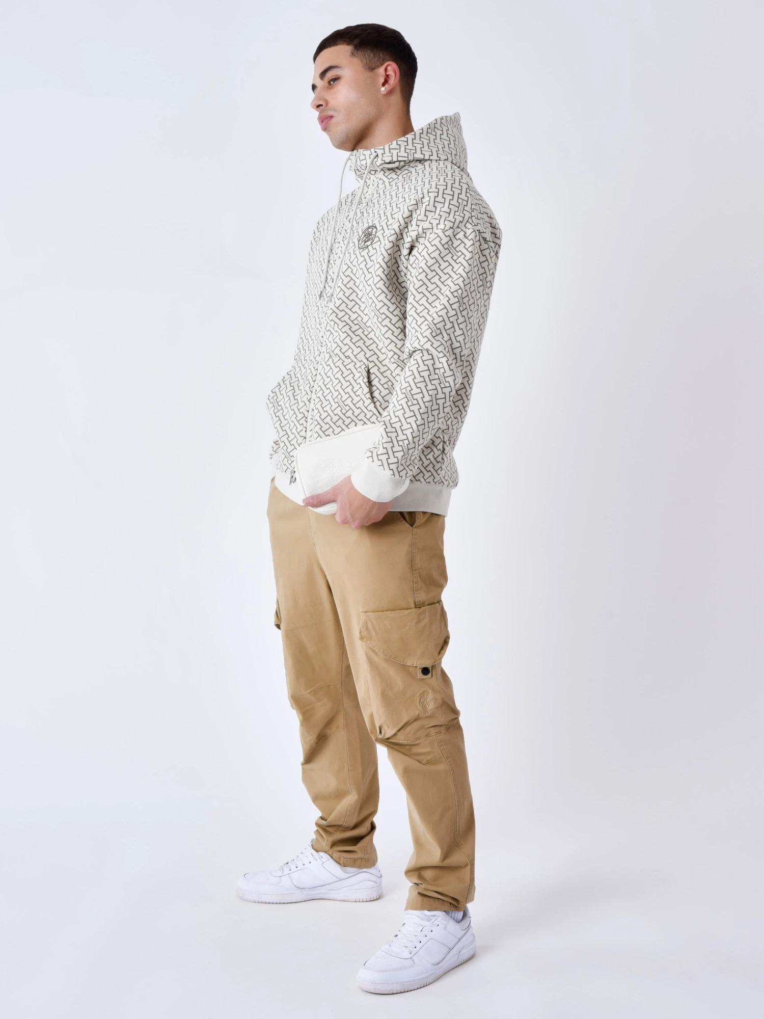 Sweat à Capuche Zippé Imprimé Monogramme – Image 5