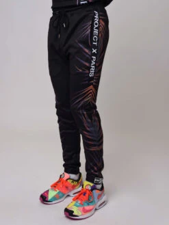 Bas De Jogging Motif Palmier Sur Le Côté Et Broderie Logo