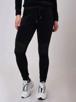 Bas De Jogging Velvet à Empiècement Clous Dorés