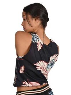 Débardeur Crop Top Imprimé Feuilles